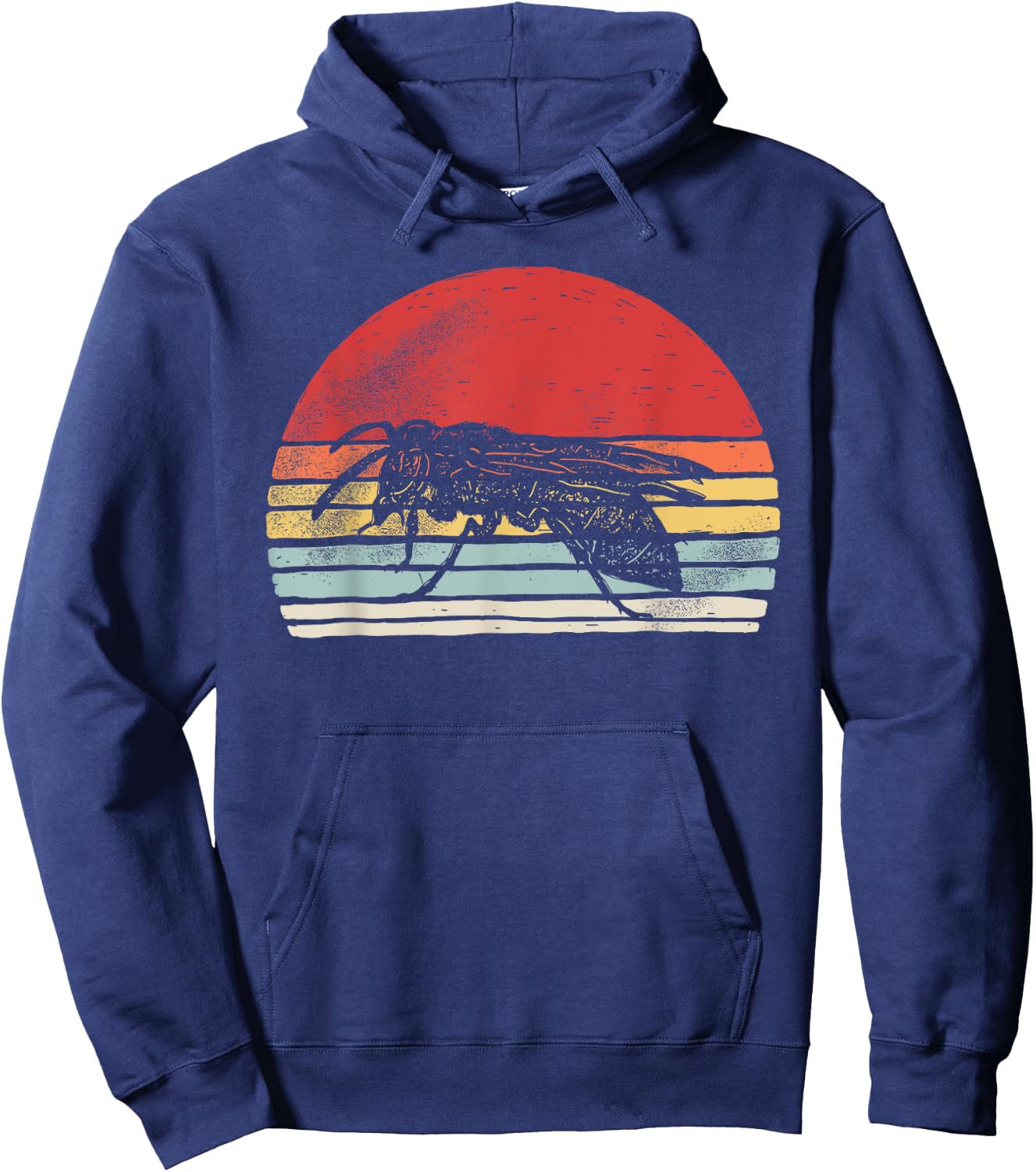Vintage Retro Wasp Insect Hoodie - Hoodie | Navy