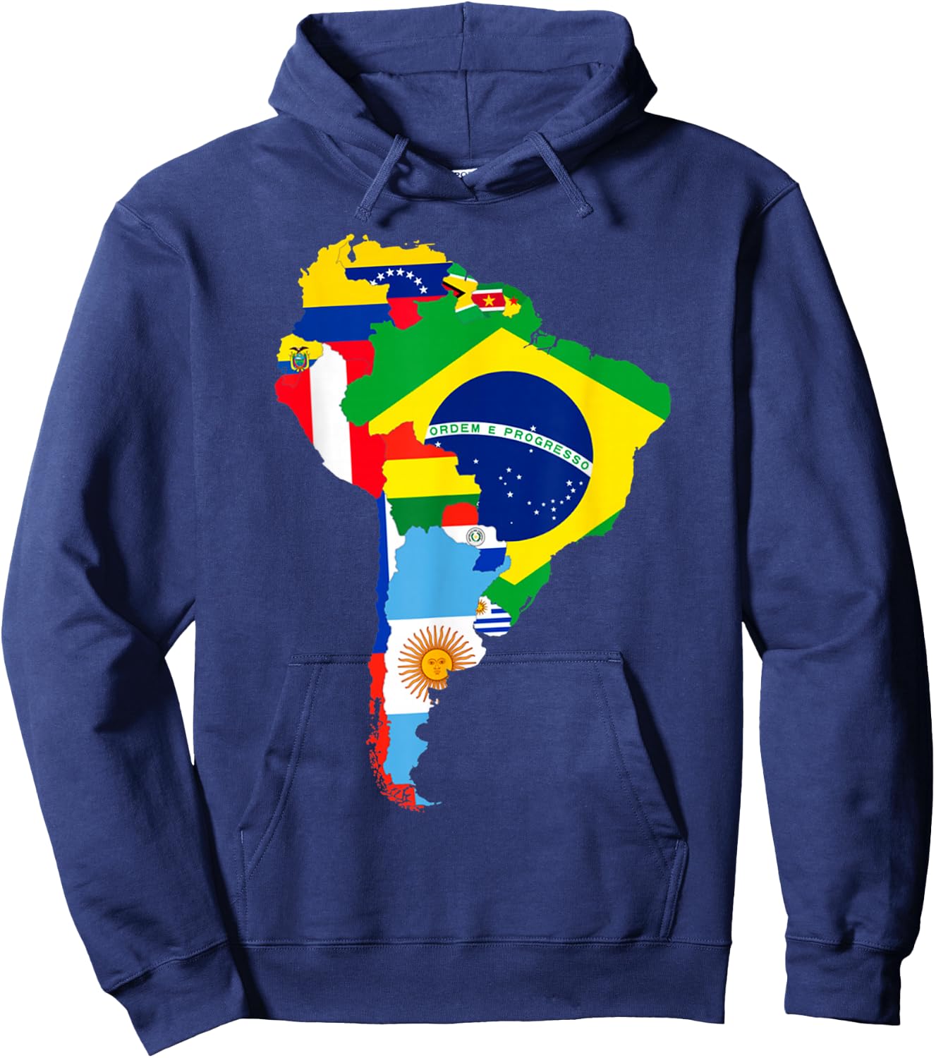 Latin South America Continent Map Flags Hoodie - Hoodie | Navy