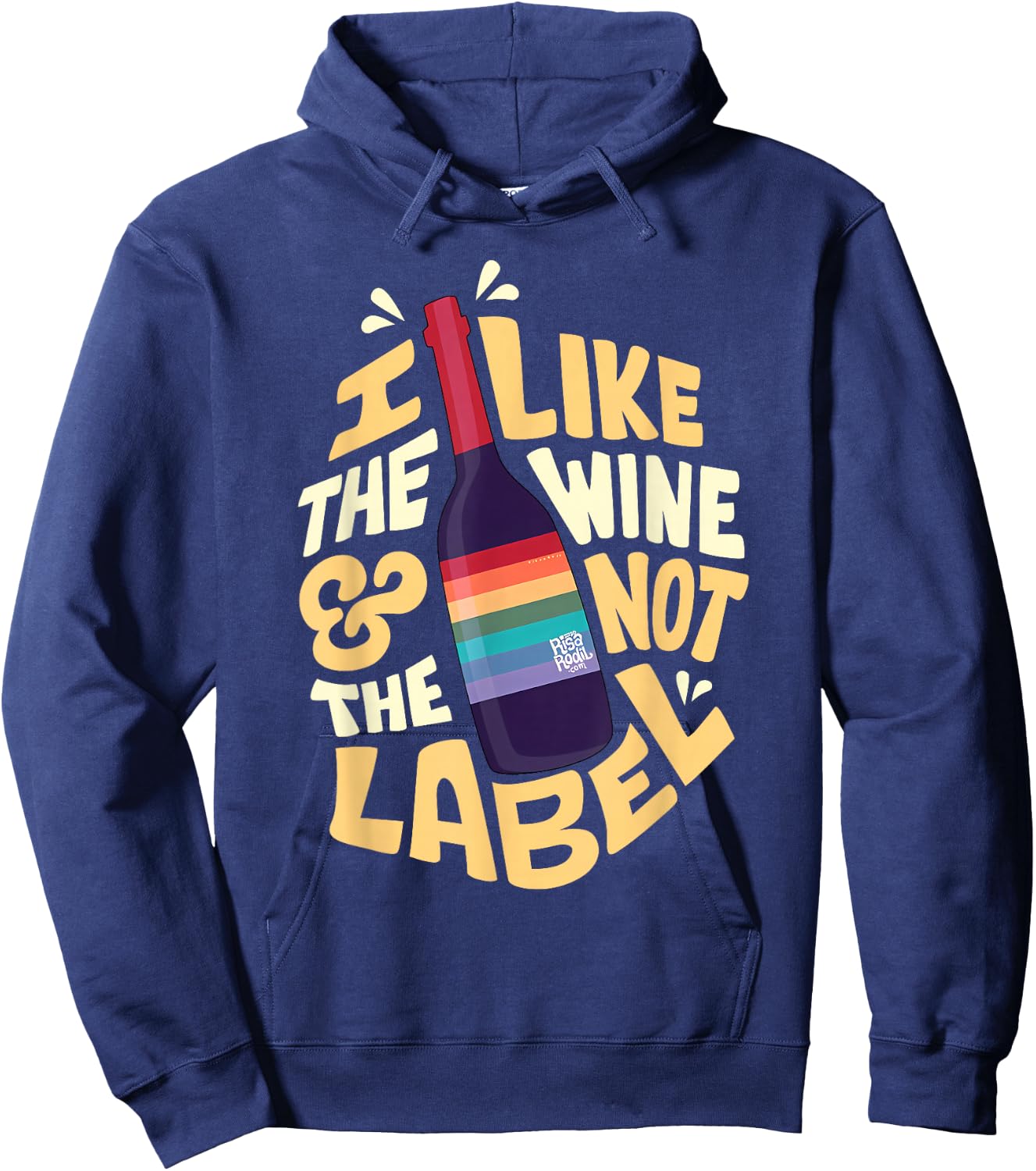 I like the wine and not the label Apparel Hoodie - Hoodie | Navy