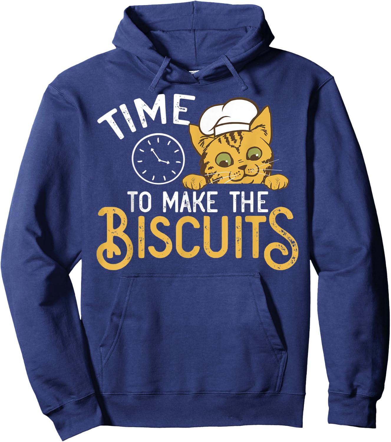 Chef Cat design - Time To Make Biscuits Hoodie - Hoodie | Navy