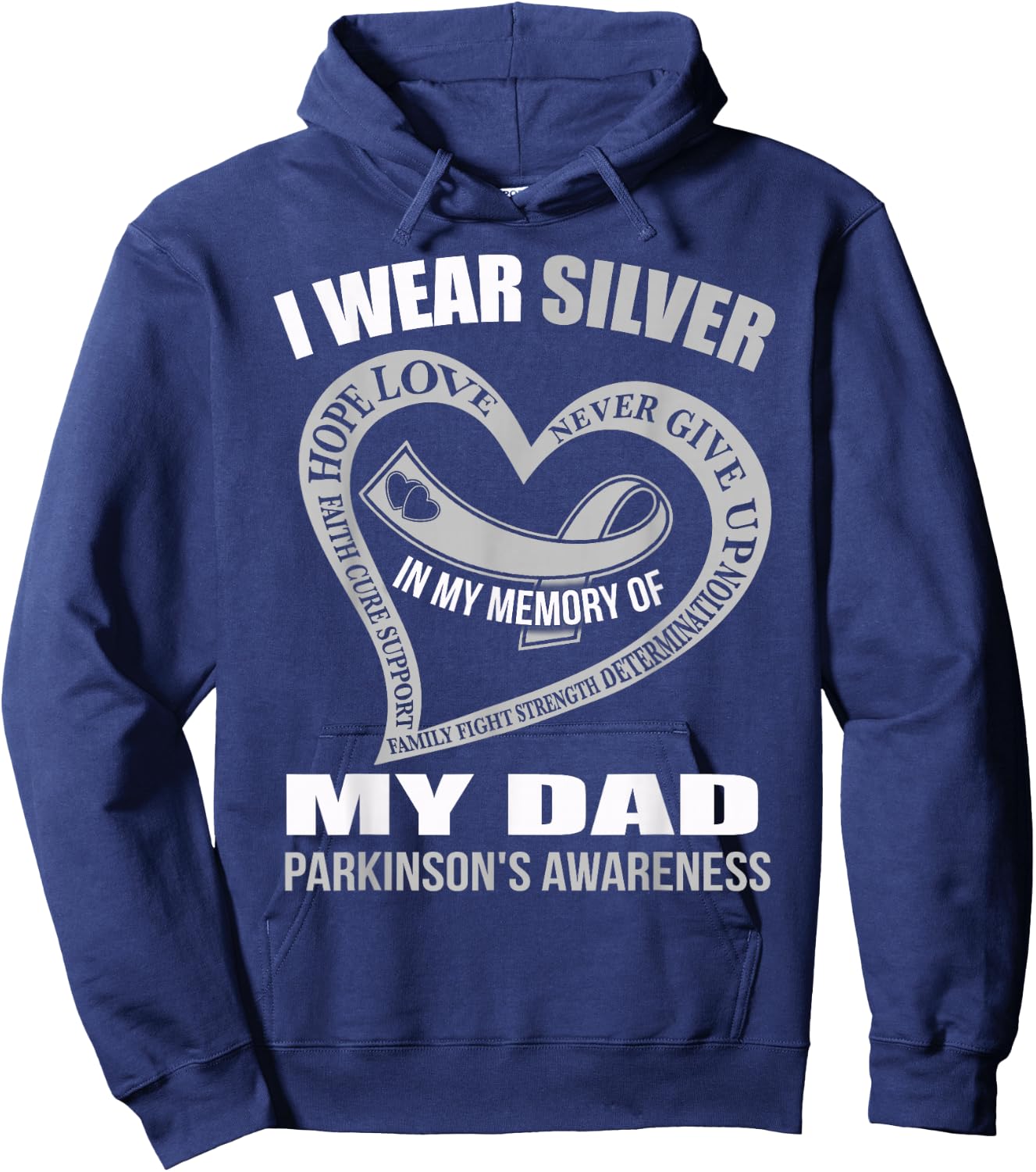 In my memory of my dad PARKINSON'S AWARENESS Hoodie - Hoodie | Navy