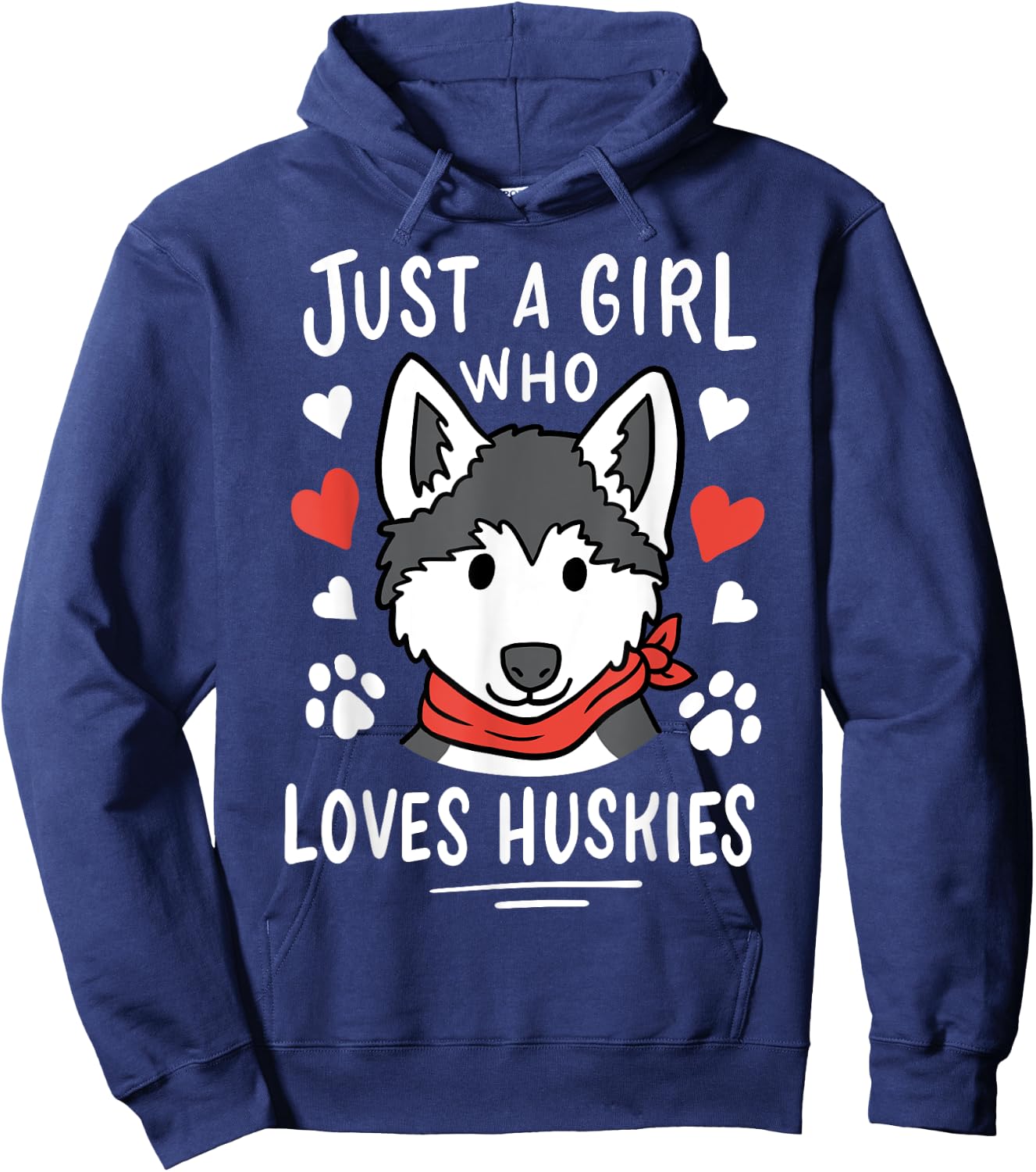 Just a Girl Who Loves Huskies Husky Dog Lover Hoodie - Hoodie | Navy