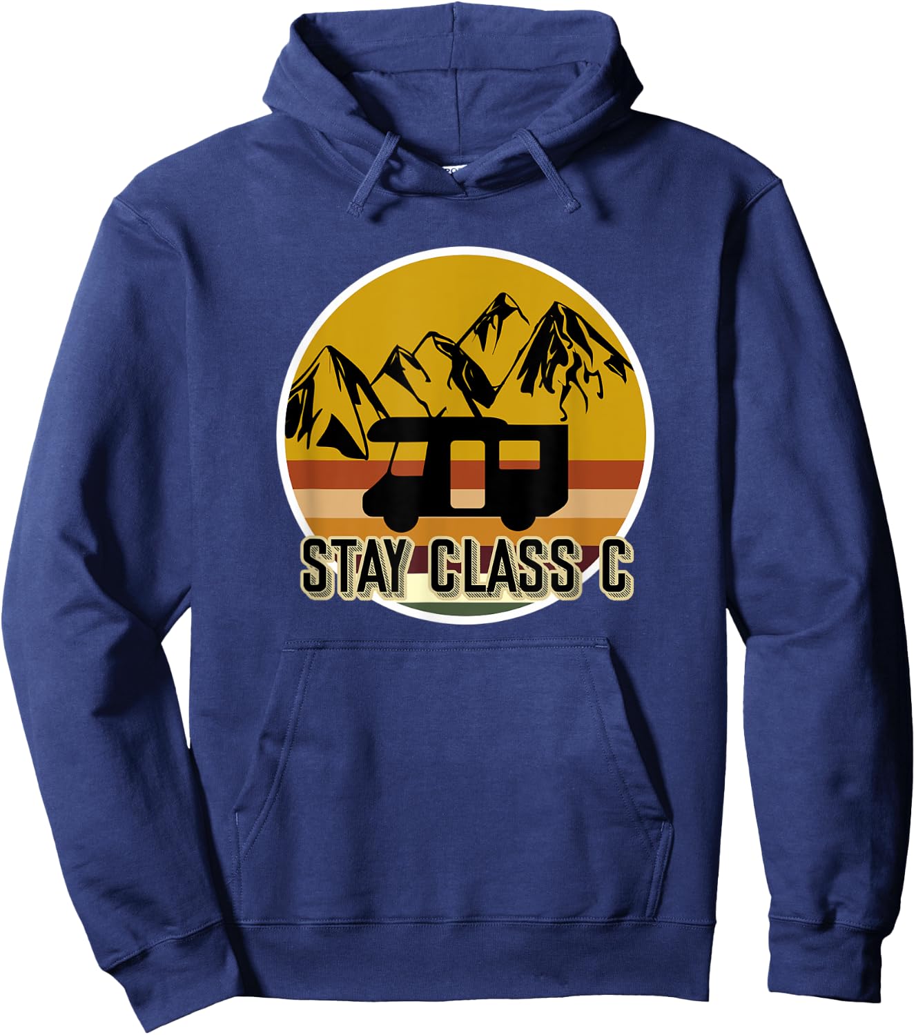 Retro Stay Class C RV Camping Funny Hoodie - Hoodie | Navy