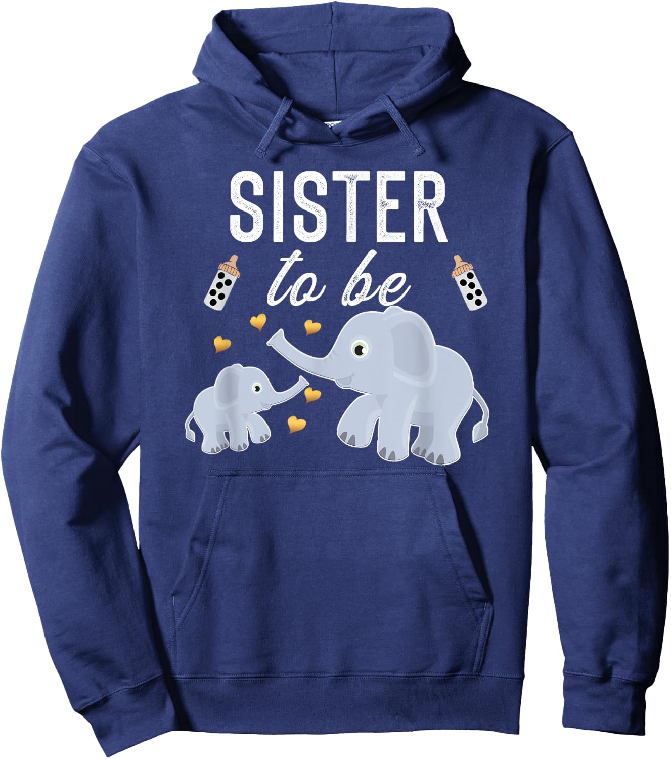 Sister To Be Elephant Baby Shower Sister Cute Hoodie - Hoodie | Navy