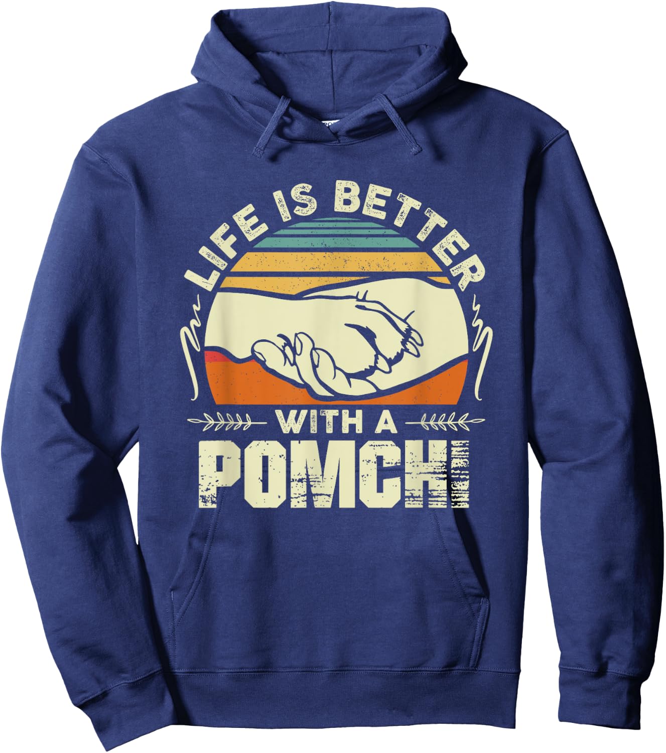 Pomchi Shirt Men Women Dog Mom Dog Lover Hoodie - Hoodie | Navy