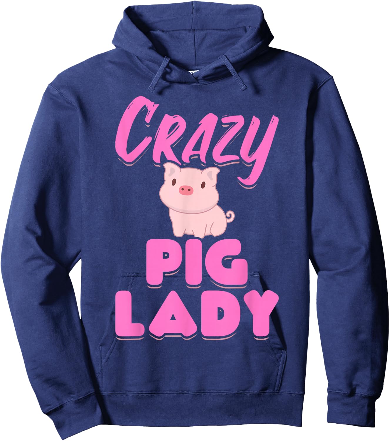 Crazy Pig Lady Hoodie - Hoodie | Navy