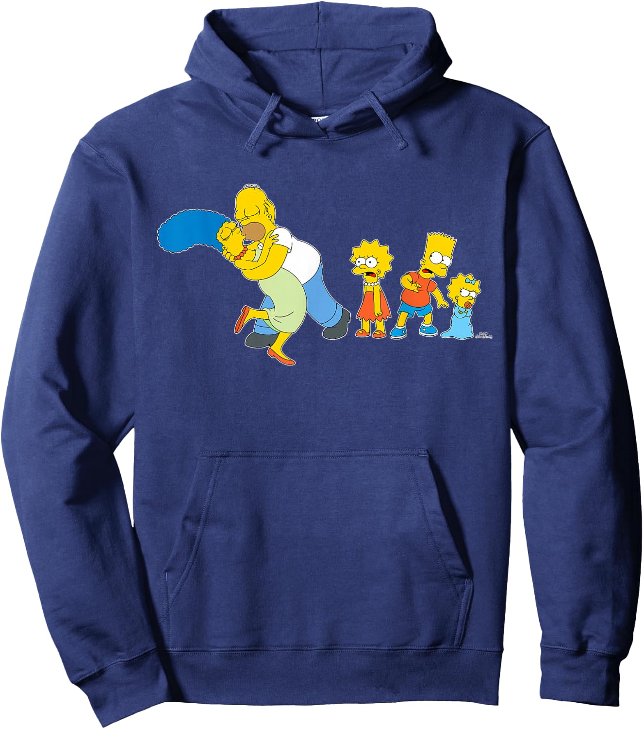 The Simpsons Marge Homer Beard Lisa Maggie Kiss Hoodie - Hoodie | Navy