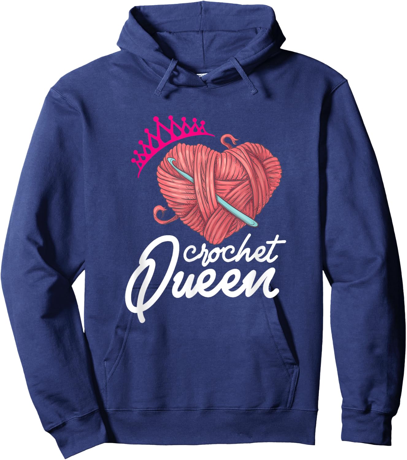Crochet Queen Crocheters Funny Crochet Lover Hoodie - Hoodie | Navy