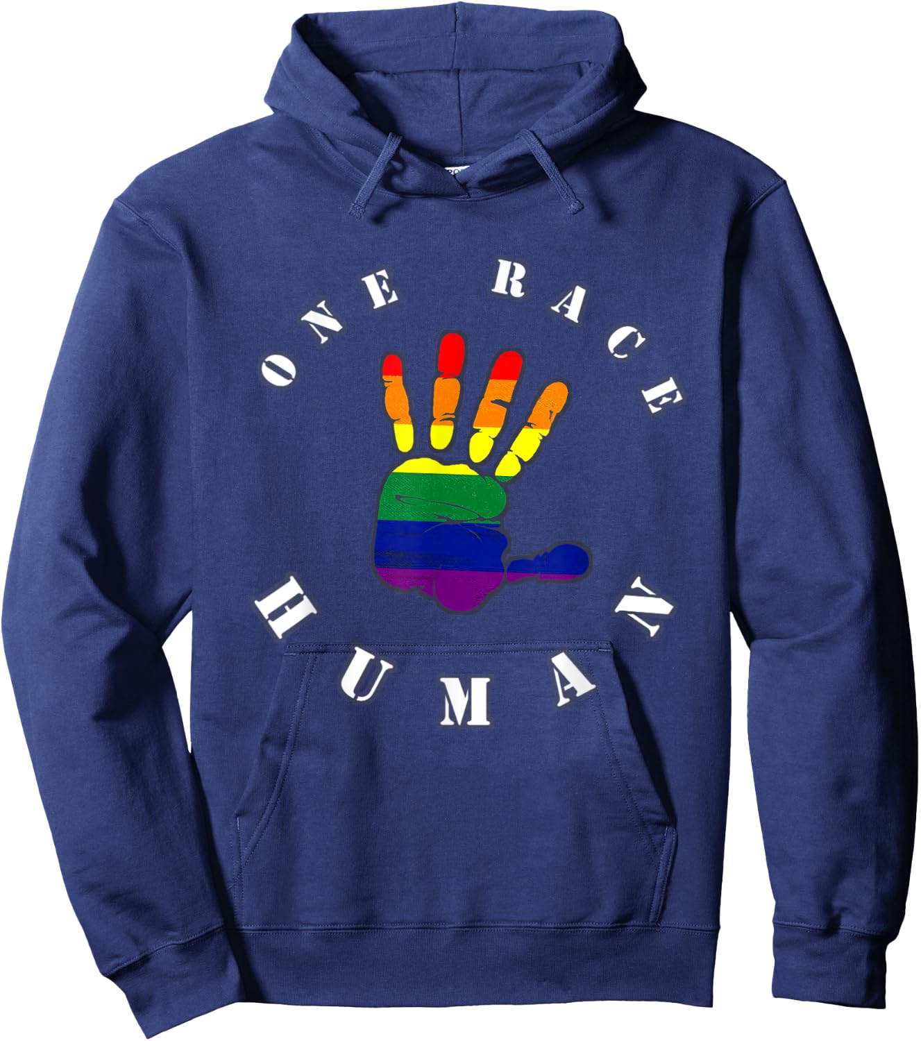 One Race, Human. | Against Racism Hoodie - Hoodie | Navy