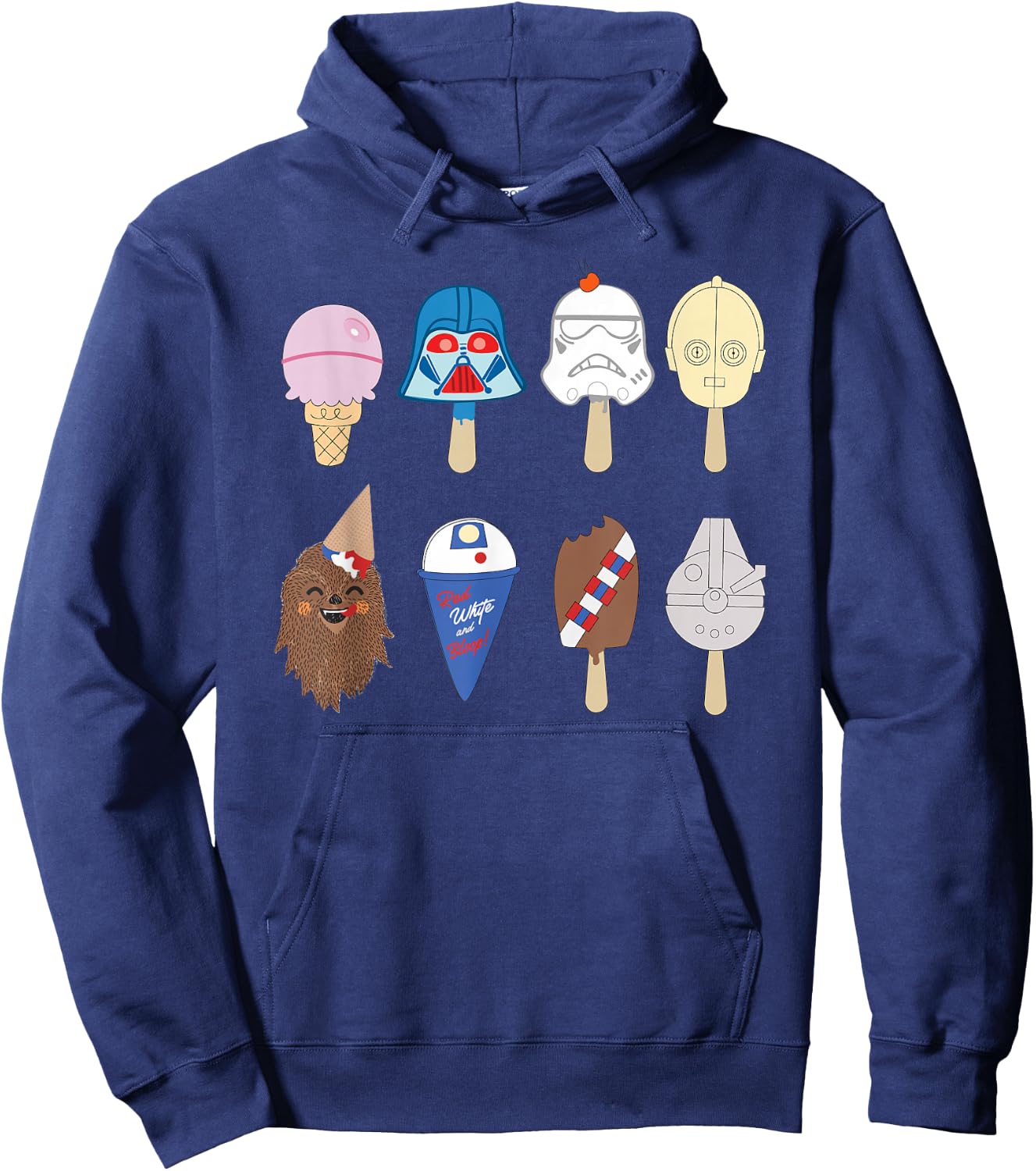 Star Wars Characters as Nostalgic Ice Cream Hoodie - Hoodie | Navy