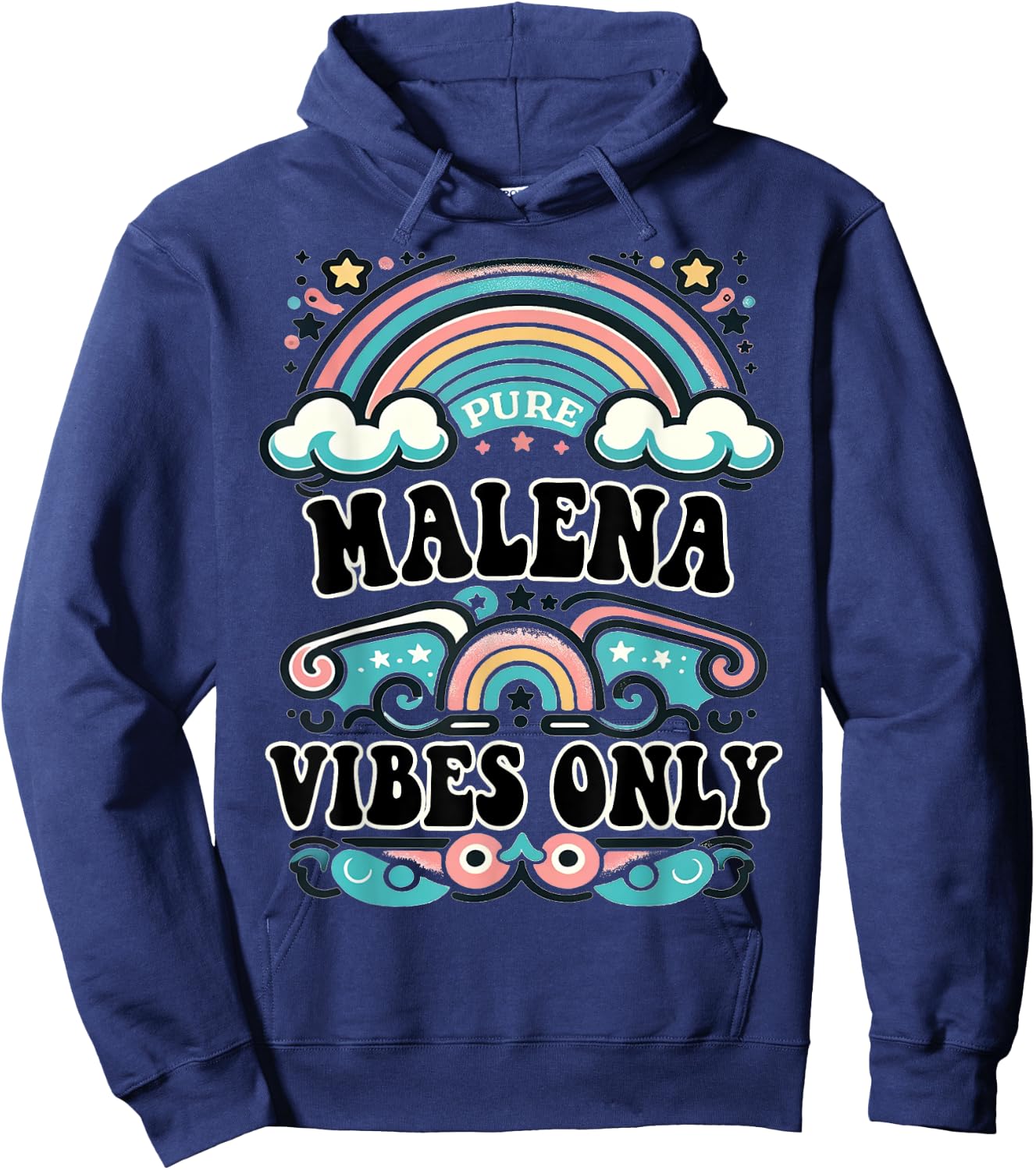MALENA Vibes Only Cute Retro Girls MALENA Name Hoodie - Hoodie | Navy