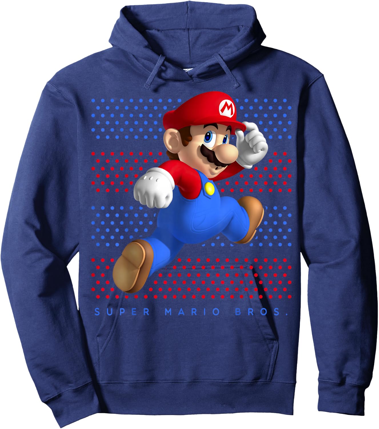 Super Mario Running Polka Dots Hoodie - Hoodie | Navy