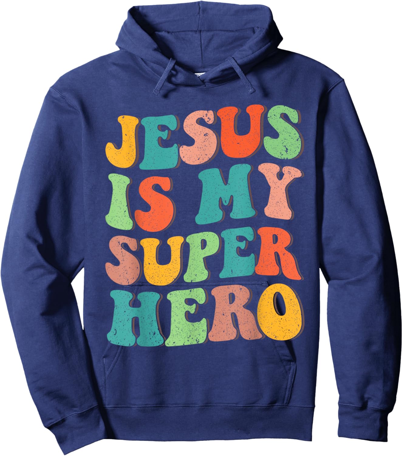 Jesus Is My Superhero Christian Religious Hoodie - Hoodie | Navy