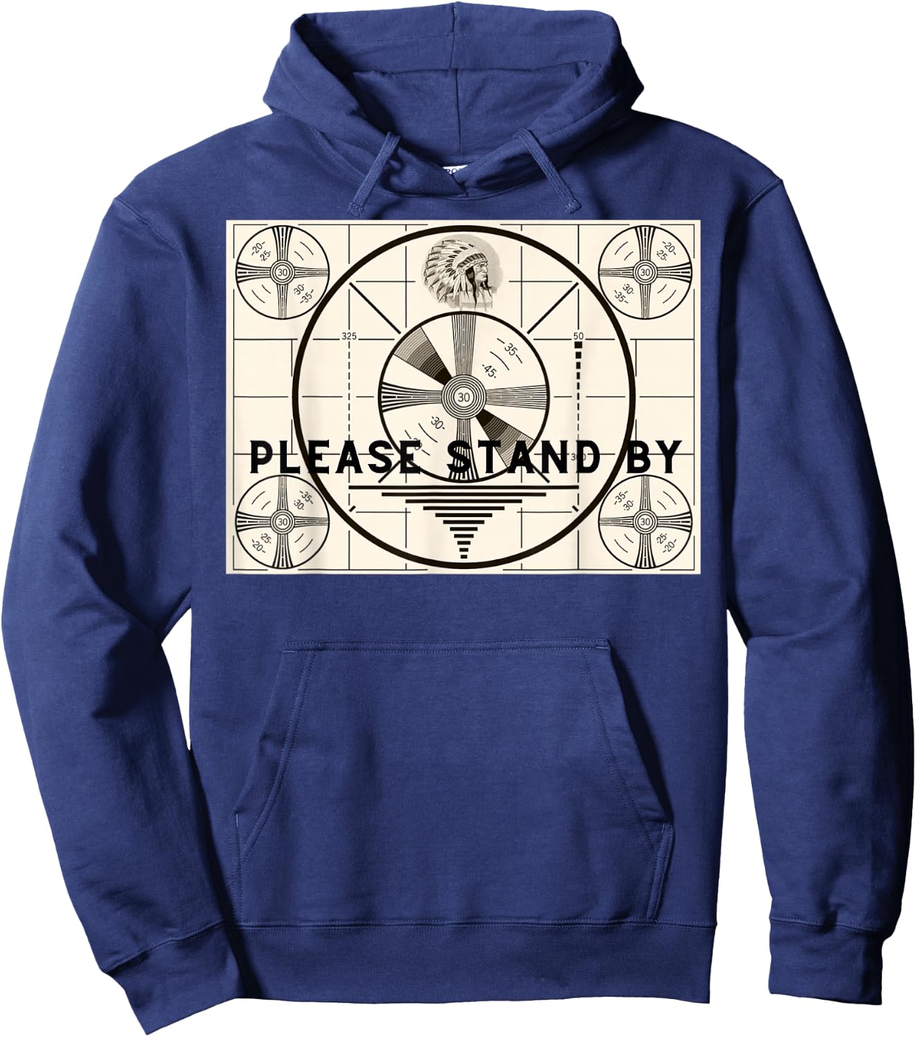 Vintage Old Test Pattern Please Stand by TV Hoodie - Hoodie | Navy