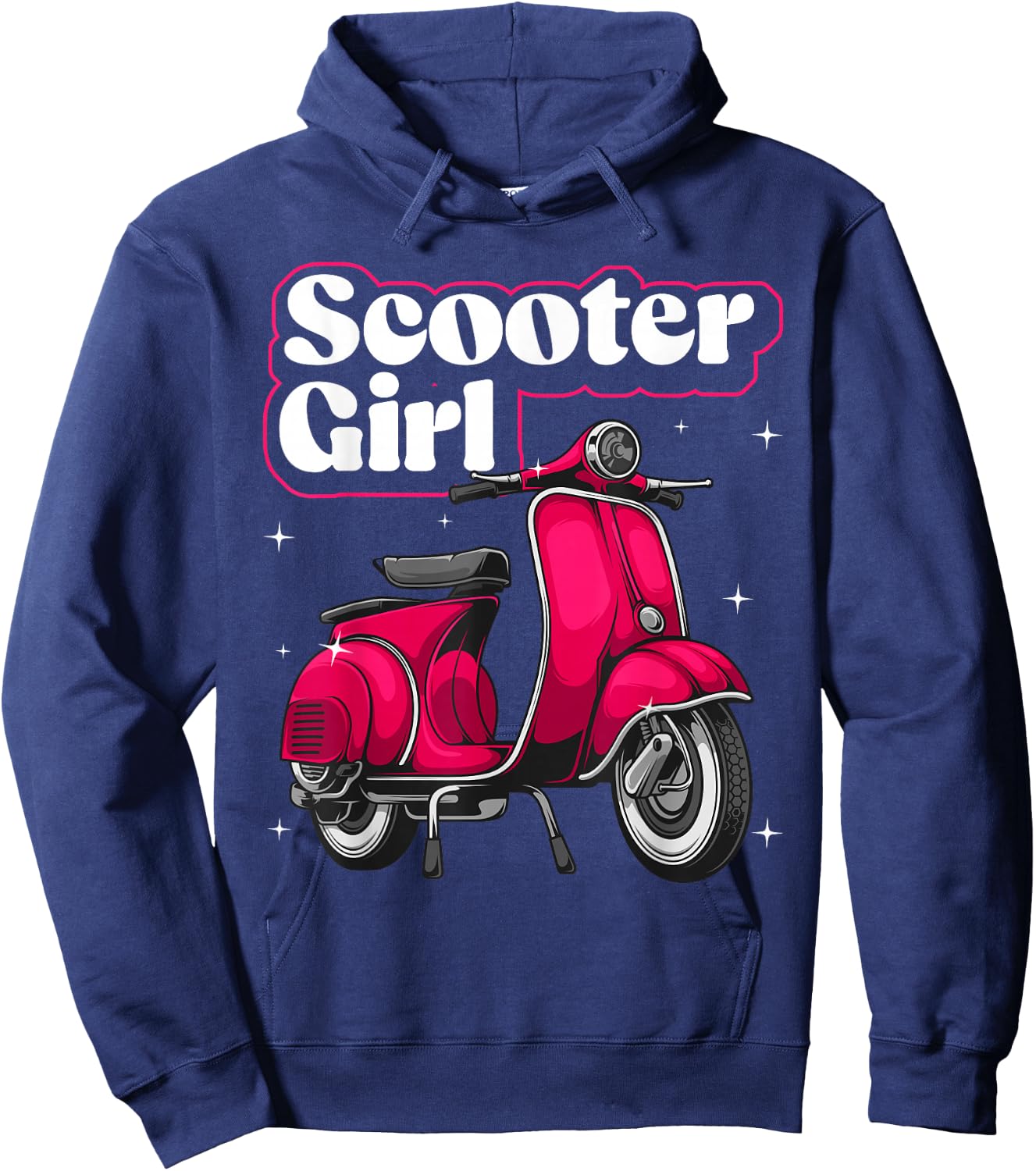 Funny Scooter Girl Art Kids Scooter Life Lover Hoodie - Hoodie | Navy