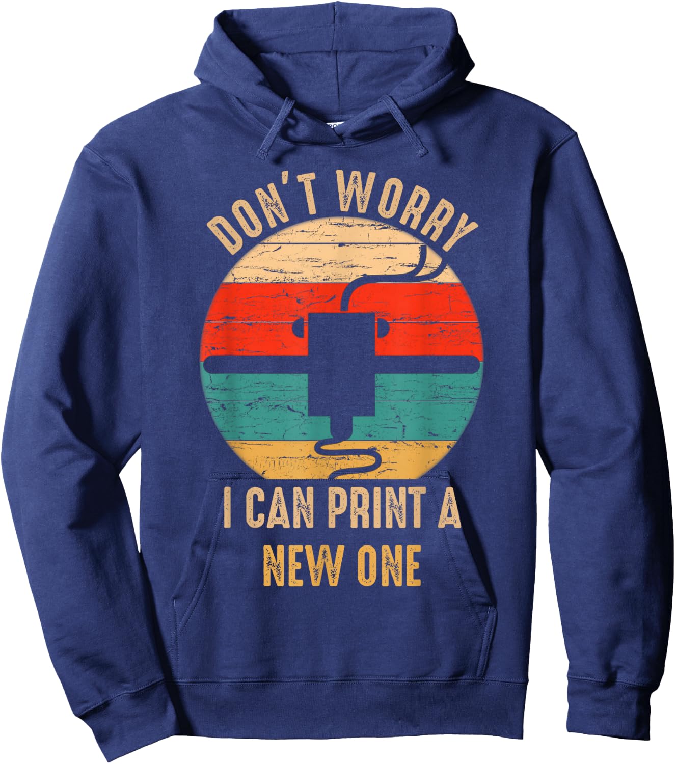 Vintage Retro 3D Printer Gift for Geeks Hoodie - Hoodie | Navy