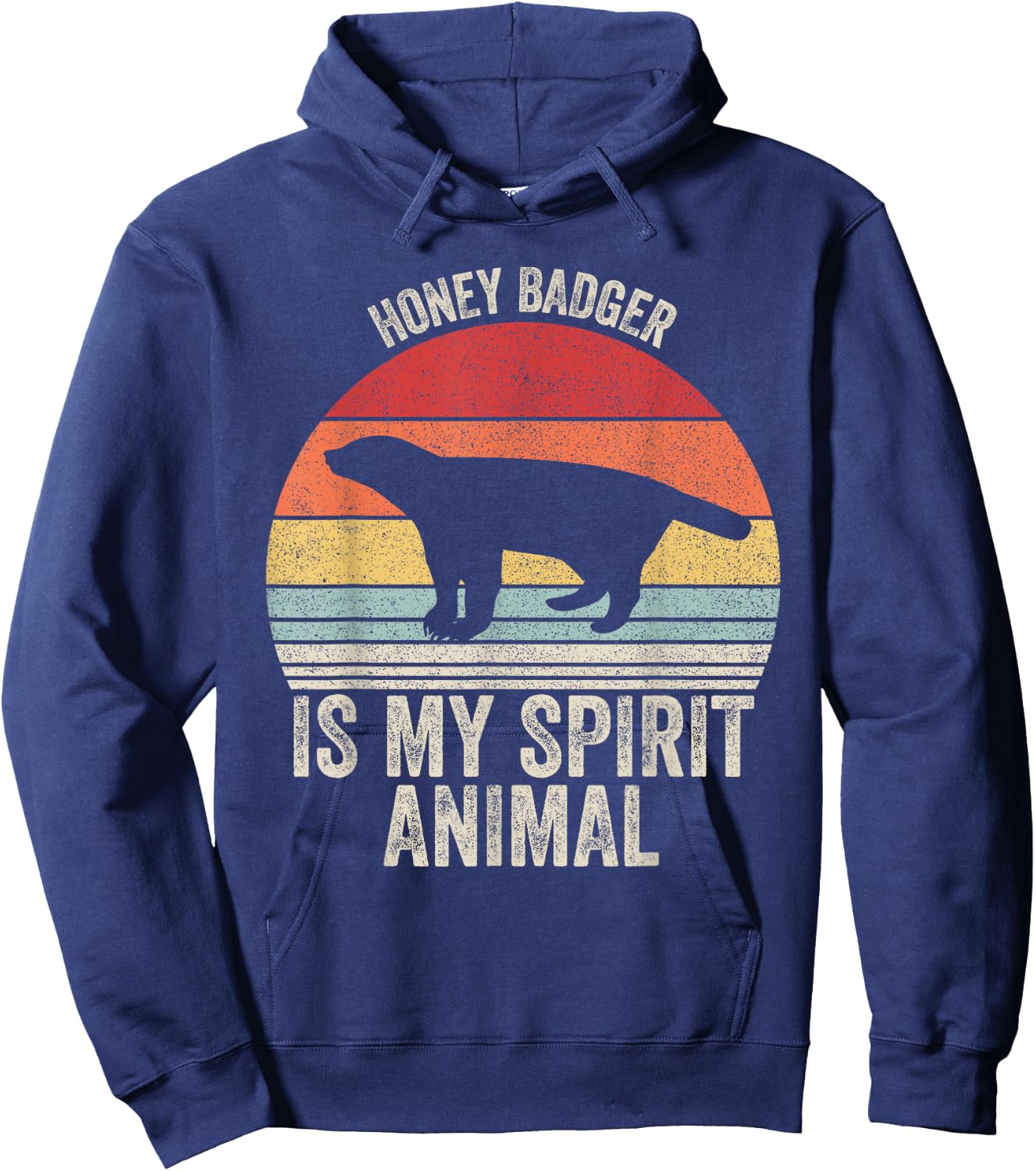 Vintage Retro Honey Badger Is My Spirit Animal Hoodie - Hoodie | Navy