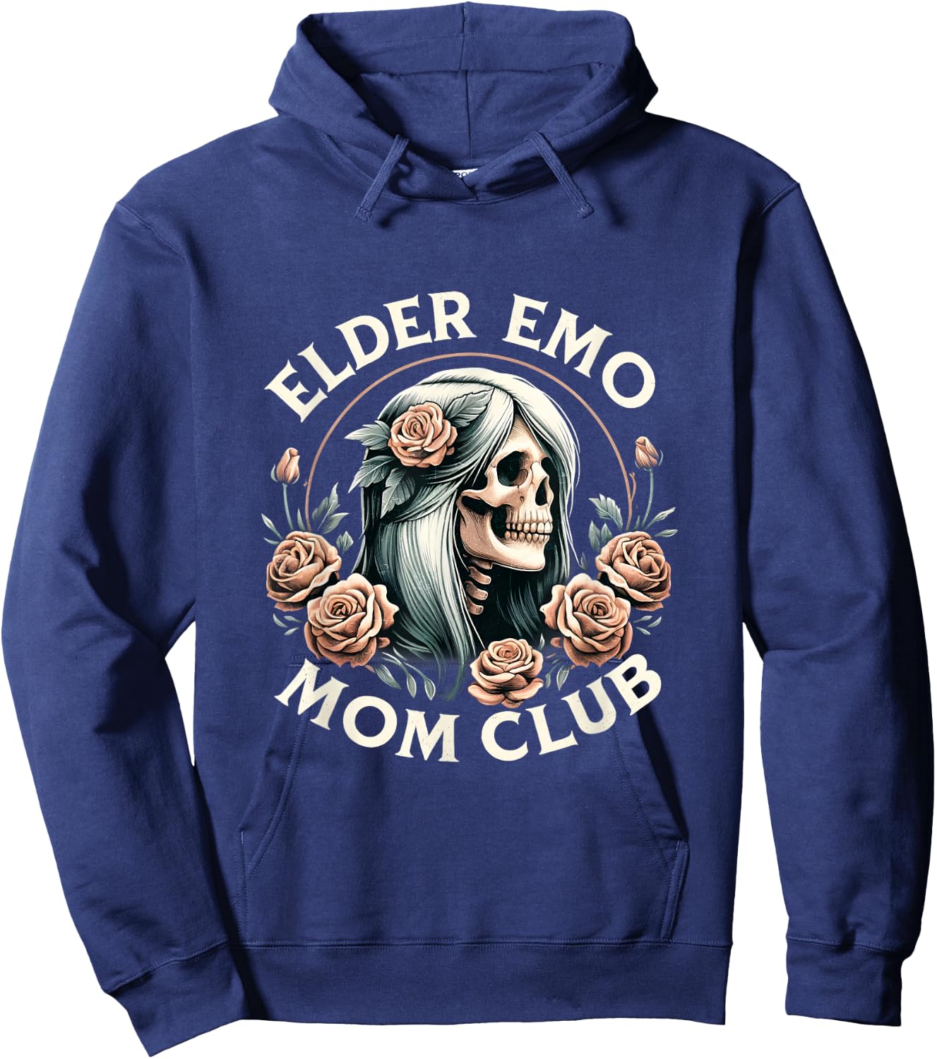 Elder Emo Mom Club Funny Skeleton Mom Hoodie - Hoodie | Navy