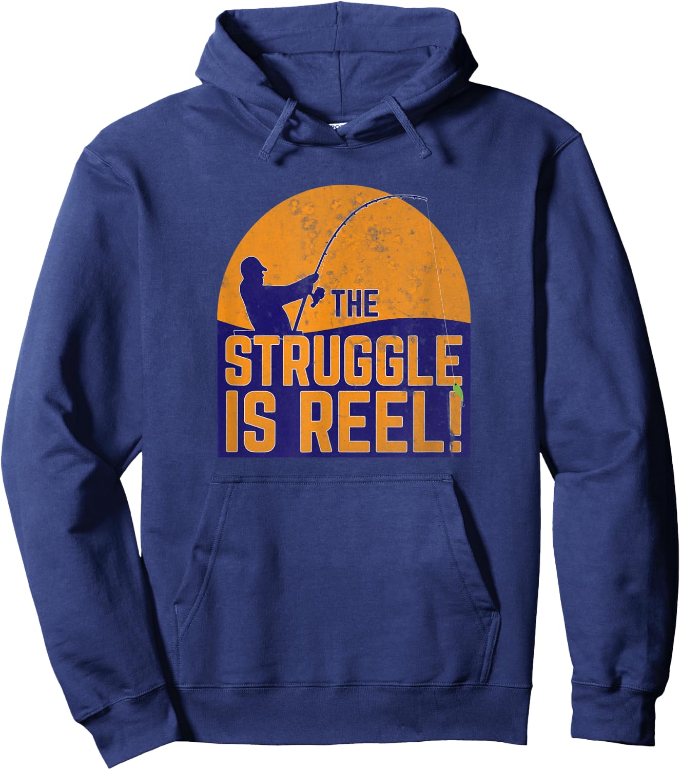 The Struggle Is Reel! Funny Fishing Hoodie - Hoodie | Navy