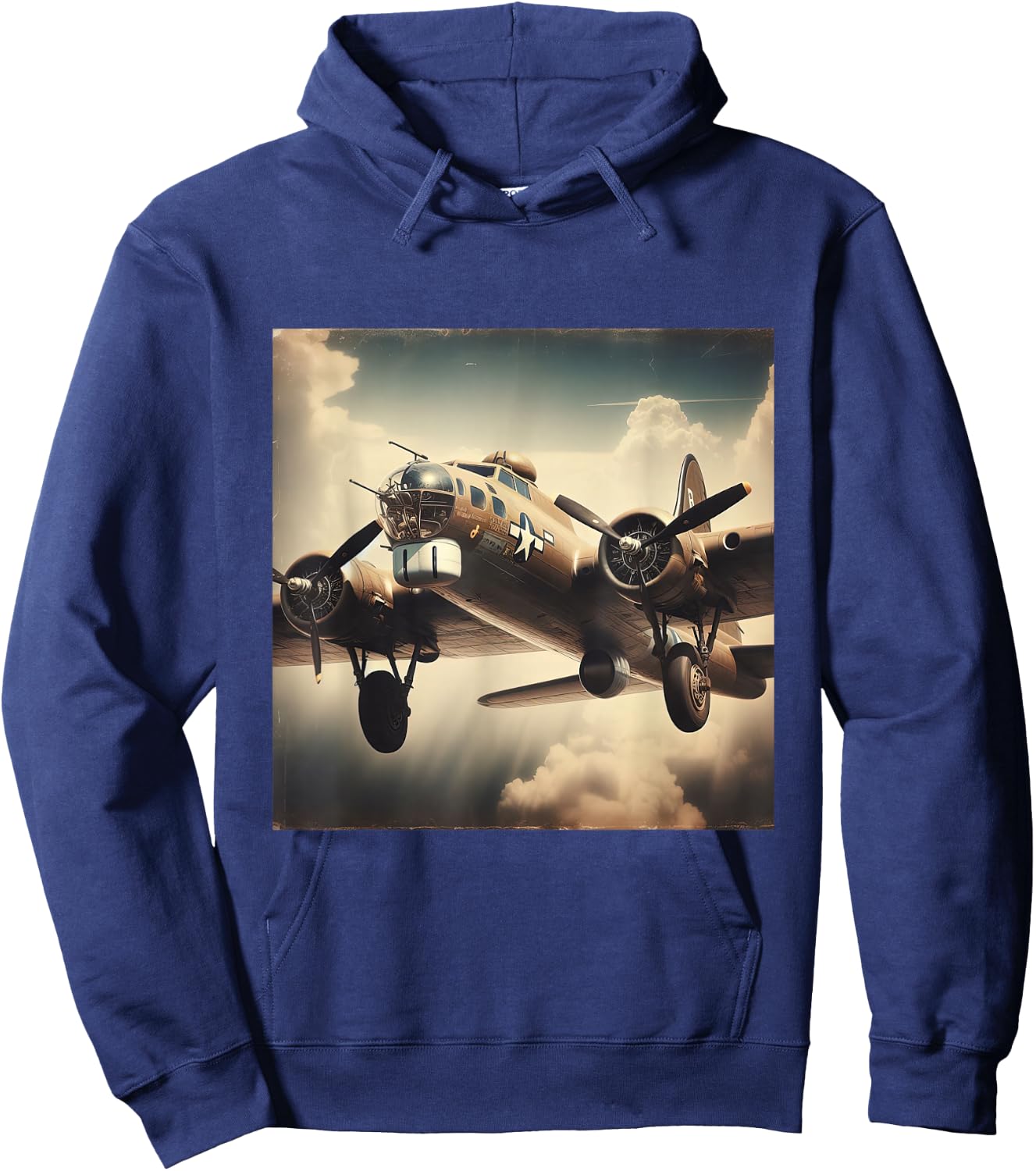 B 17 Flying Fortress USA WW2 Warplane Hoodie - Hoodie | Navy
