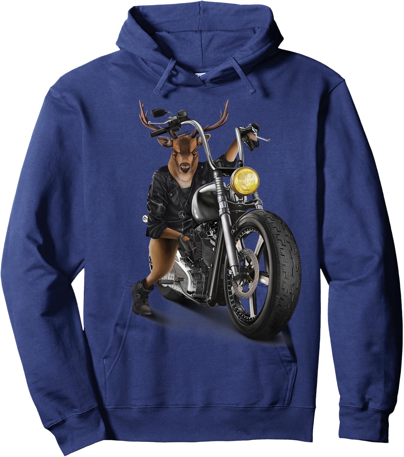 Deer Riding Classic Motorcycle Hoodie - Hoodie | Navy