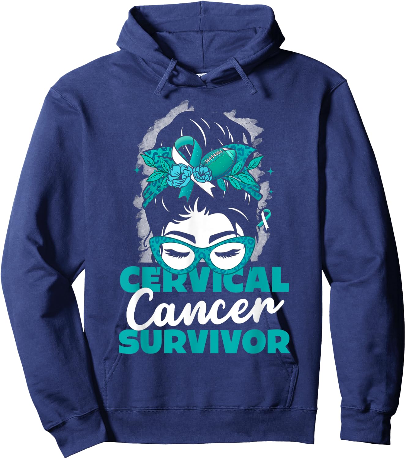 Cervical Cancer Woman Survivor Cervical Cancer Hoodie - Hoodie | Navy