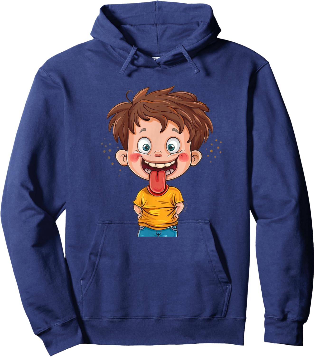 Awesome Cheeky Boy with Tongue Out Look Costume Hoodie - Hoodie | Navy