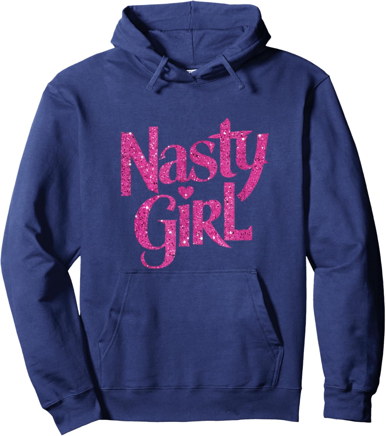 Nasty Girl Slogan Graphic Pink Hoodie - Hoodie | Navy