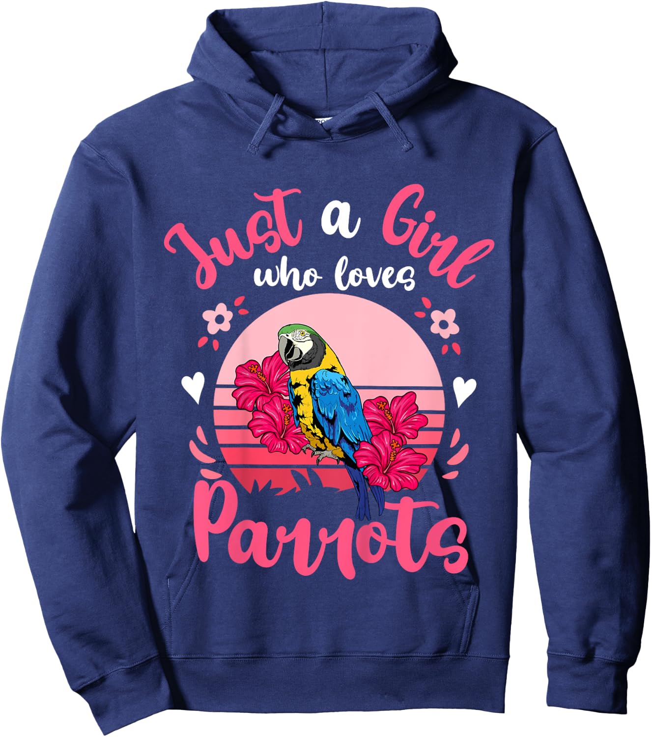 Kids Parrot Just a Girl Who Loves Parrots Hoodie - Hoodie | Navy