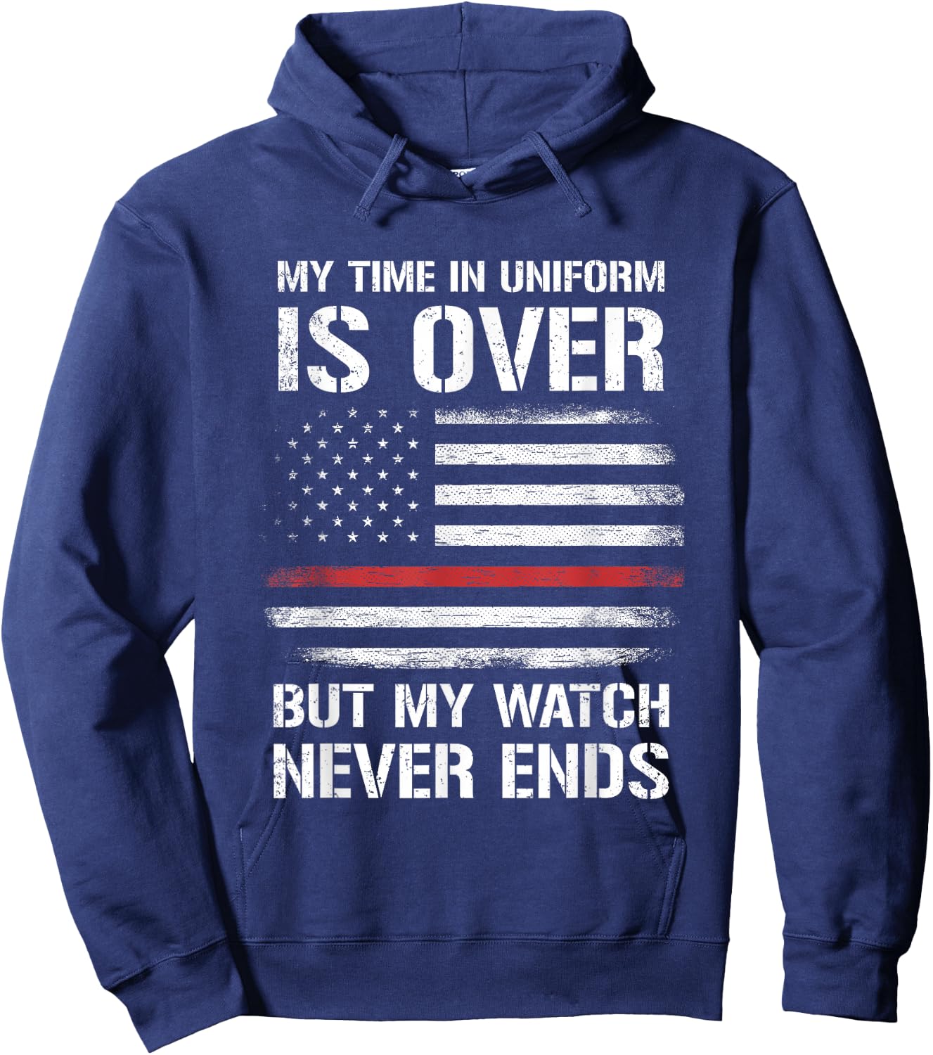 Retired Firefighter Gifts Shirt Thin Red Line Hoodie - Hoodie | Navy
