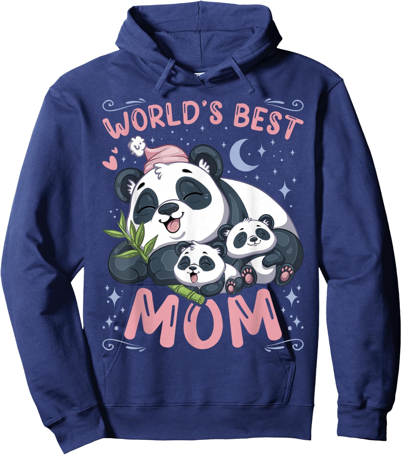 Best Mom Panda Bear with Puppys Mother's Day Hoodie - Hoodie | Navy
