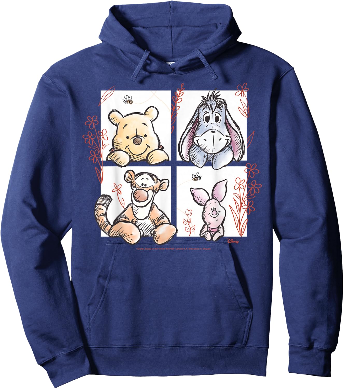 Winnie the Pooh - Pooh Eeyore Tigger And Piglet Hoodie - Hoodie | Navy