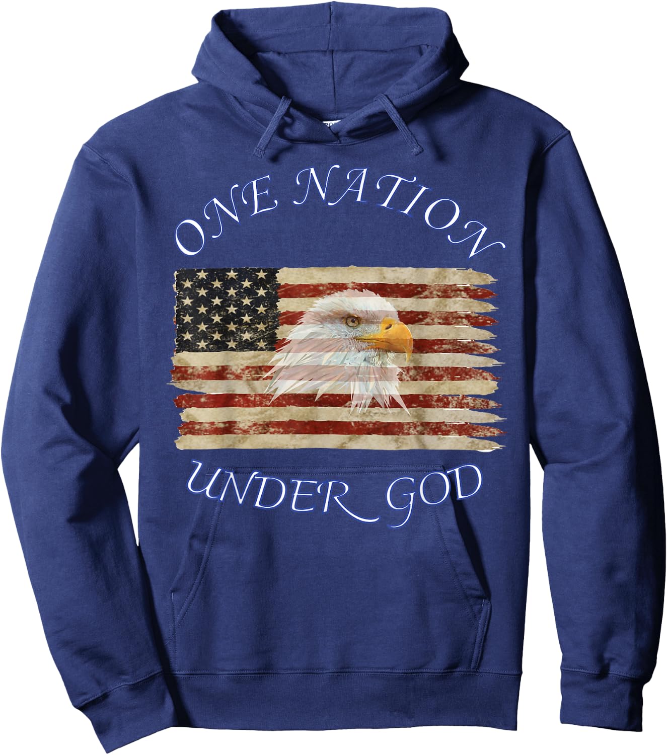 One Nation Under God Flag Christian Hoodie - Hoodie | Navy