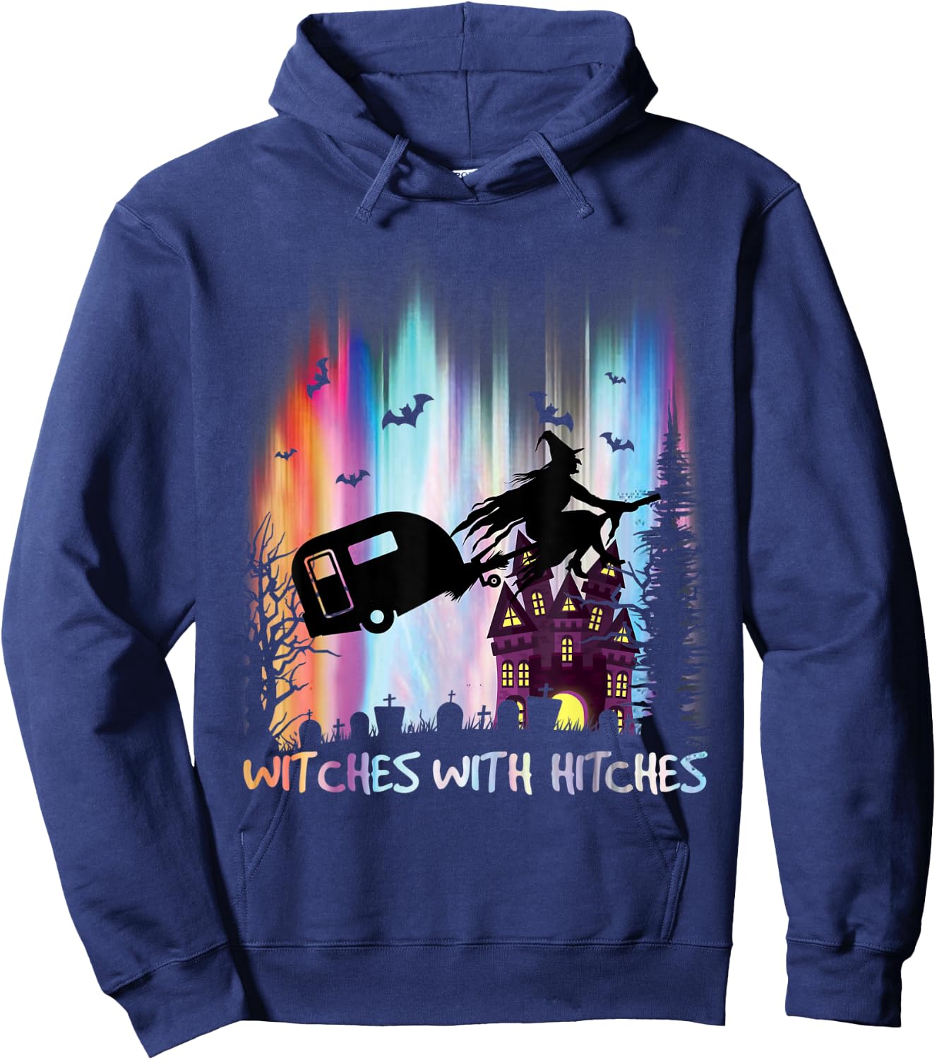 Witches With Hitches Funny Halloween Camping Hoodie - Hoodie | Navy