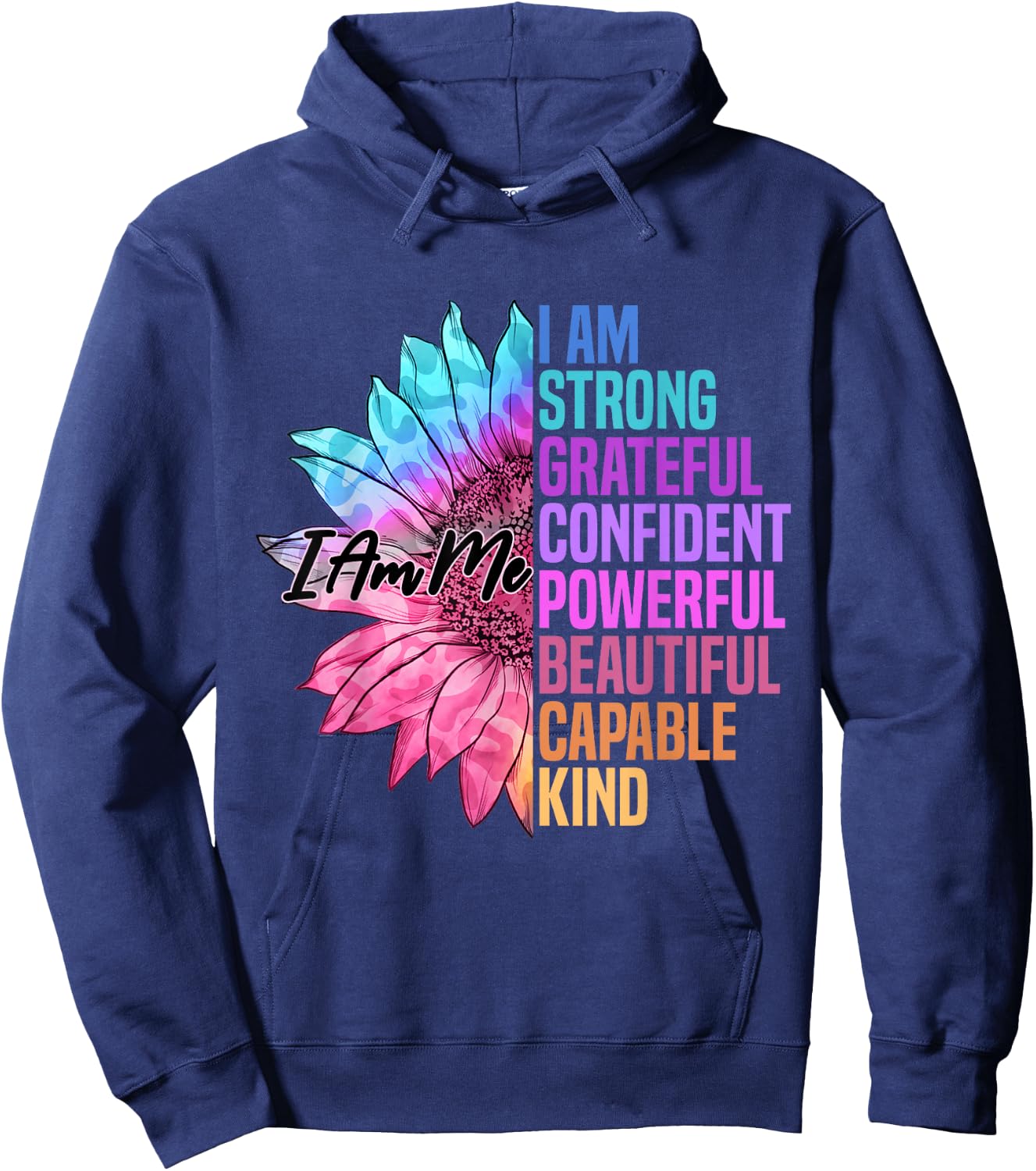 I am powerful, friendly, confident, beautiful Hoodie - Hoodie | Navy