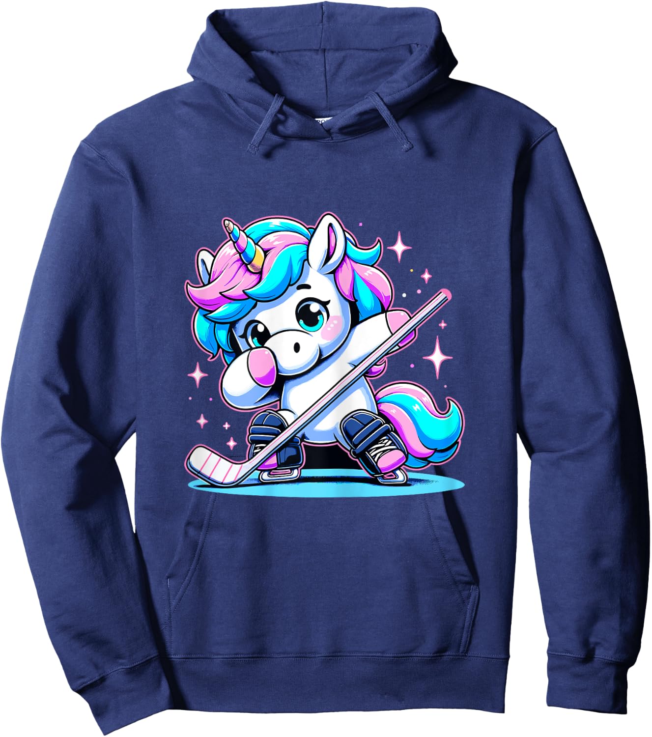 Ice Hockey Unicorn Kawaii Ice Hockey Sister Mom Hoodie - Hoodie | Navy