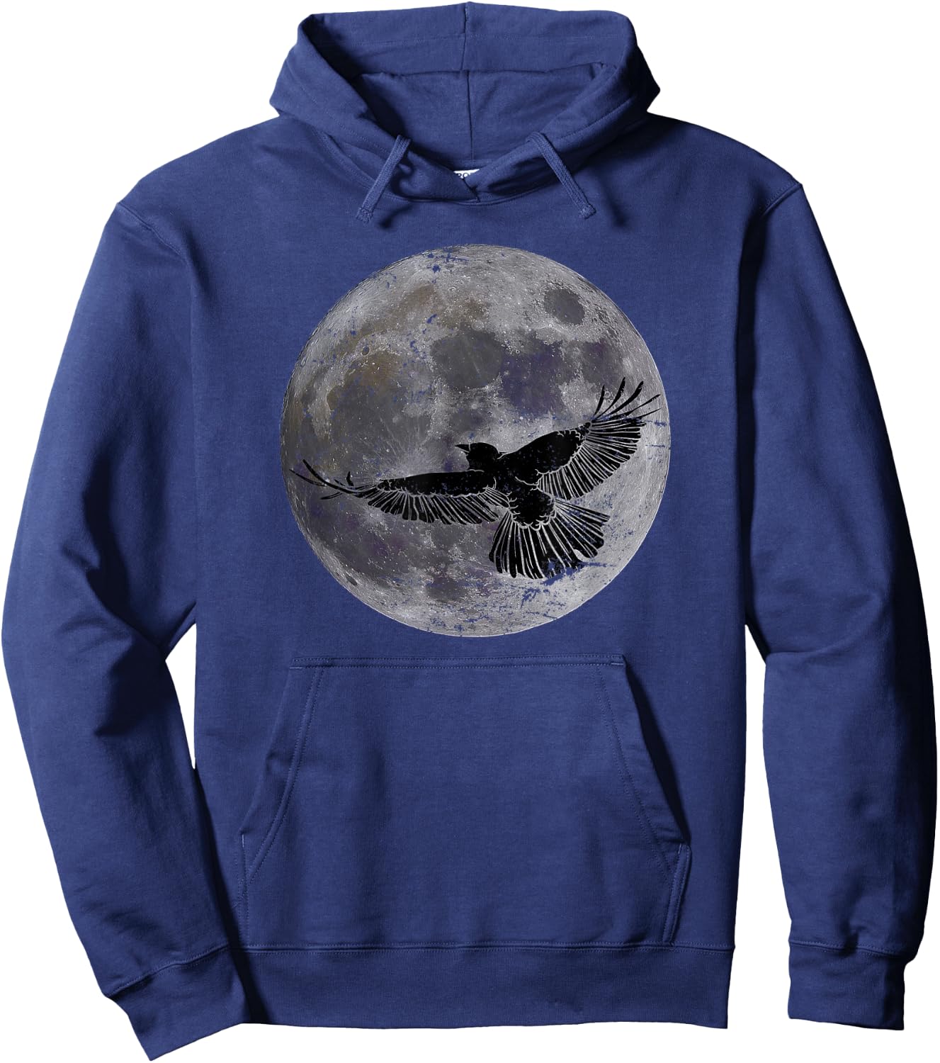Moon Crow Gift Halloween Night Scary Bird Raven Hoodie - Hoodie | Navy