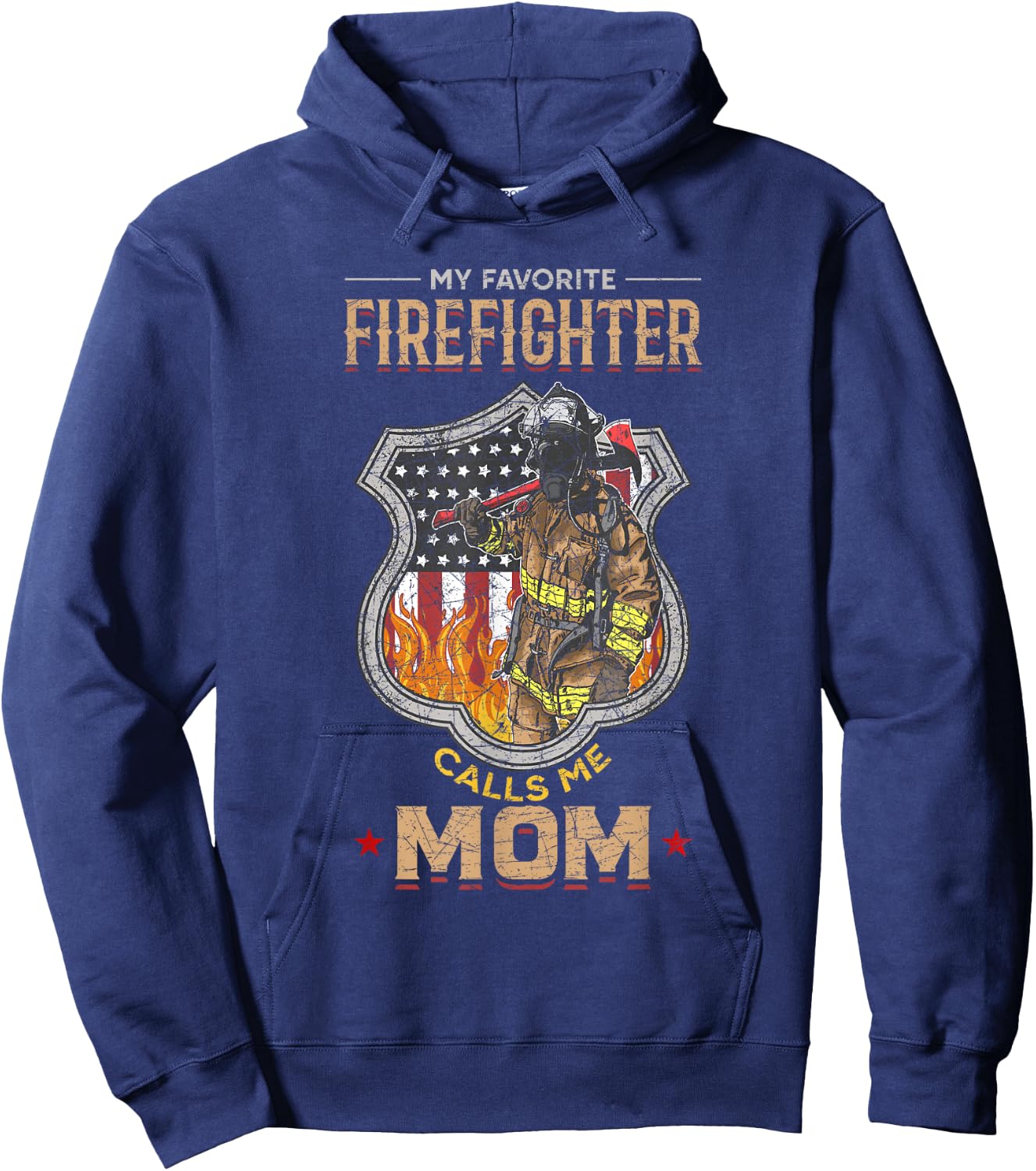 Mothers Day Firefighter Mom Gift Fire Fighter Hoodie - Hoodie | Navy