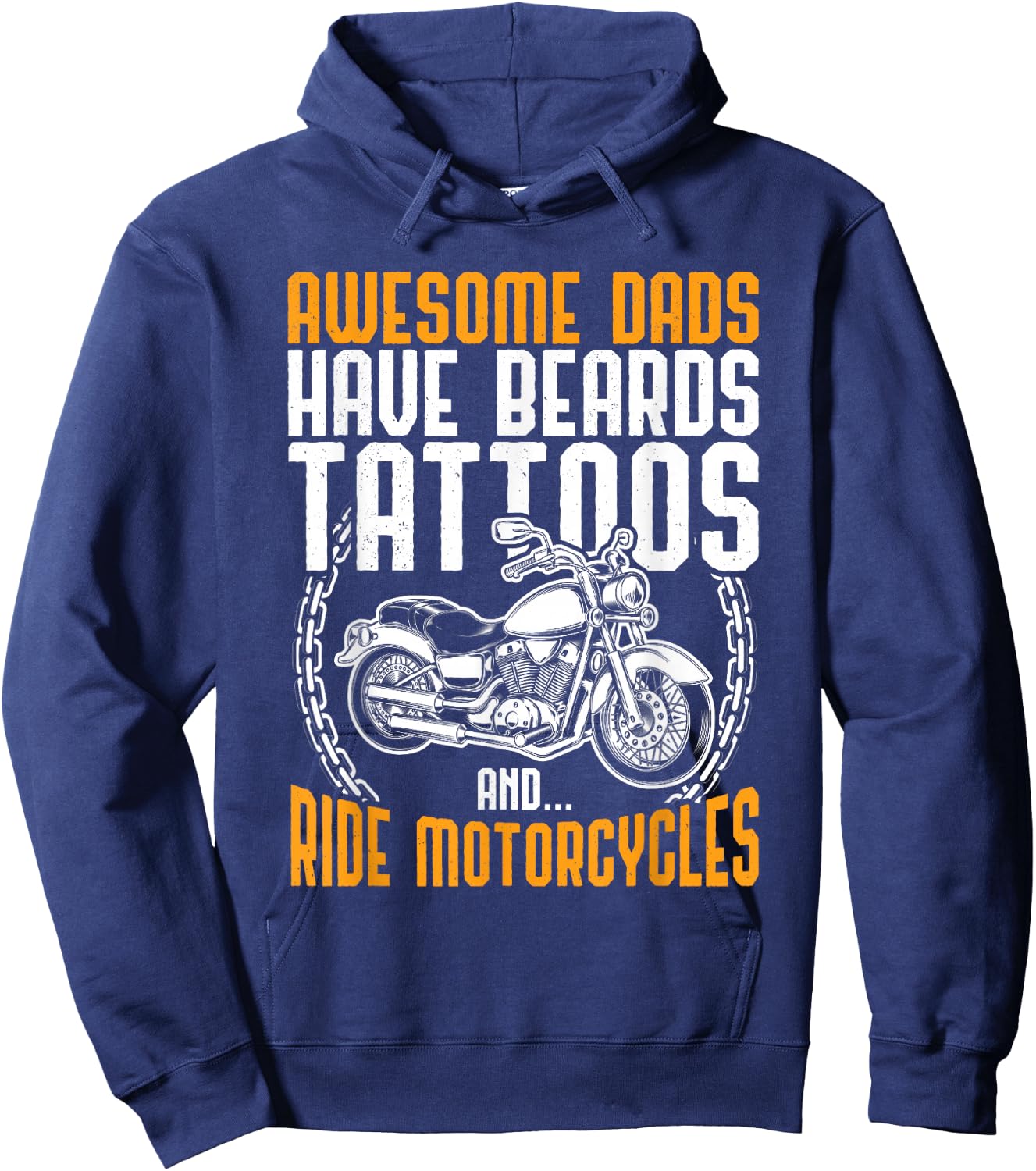 Tattooed Dad Motorcycle Funny Tattoo Hoodie - Hoodie | Navy