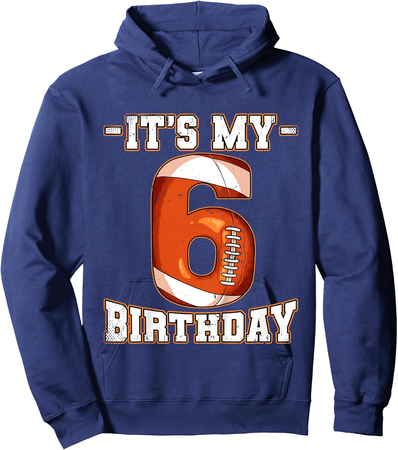 6th Birthday Football Hoodie - Hoodie | Navy