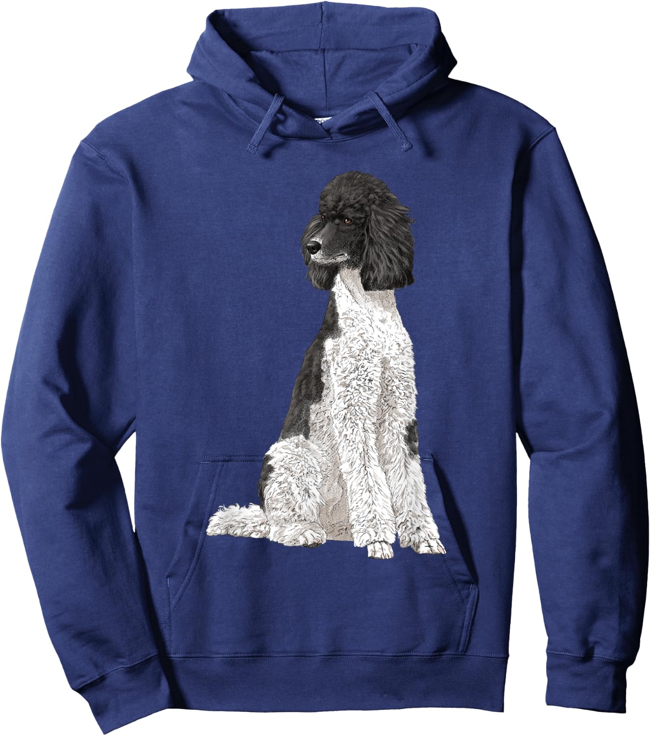 Sitting Dog Poodle Hoodie - Hoodie | Navy
