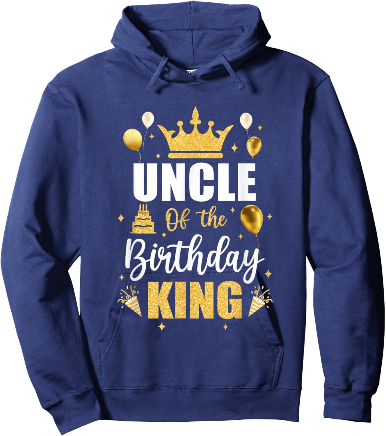 Uncle Of The Birthday King Boys Men Bday Party Hoodie - Hoodie | Navy