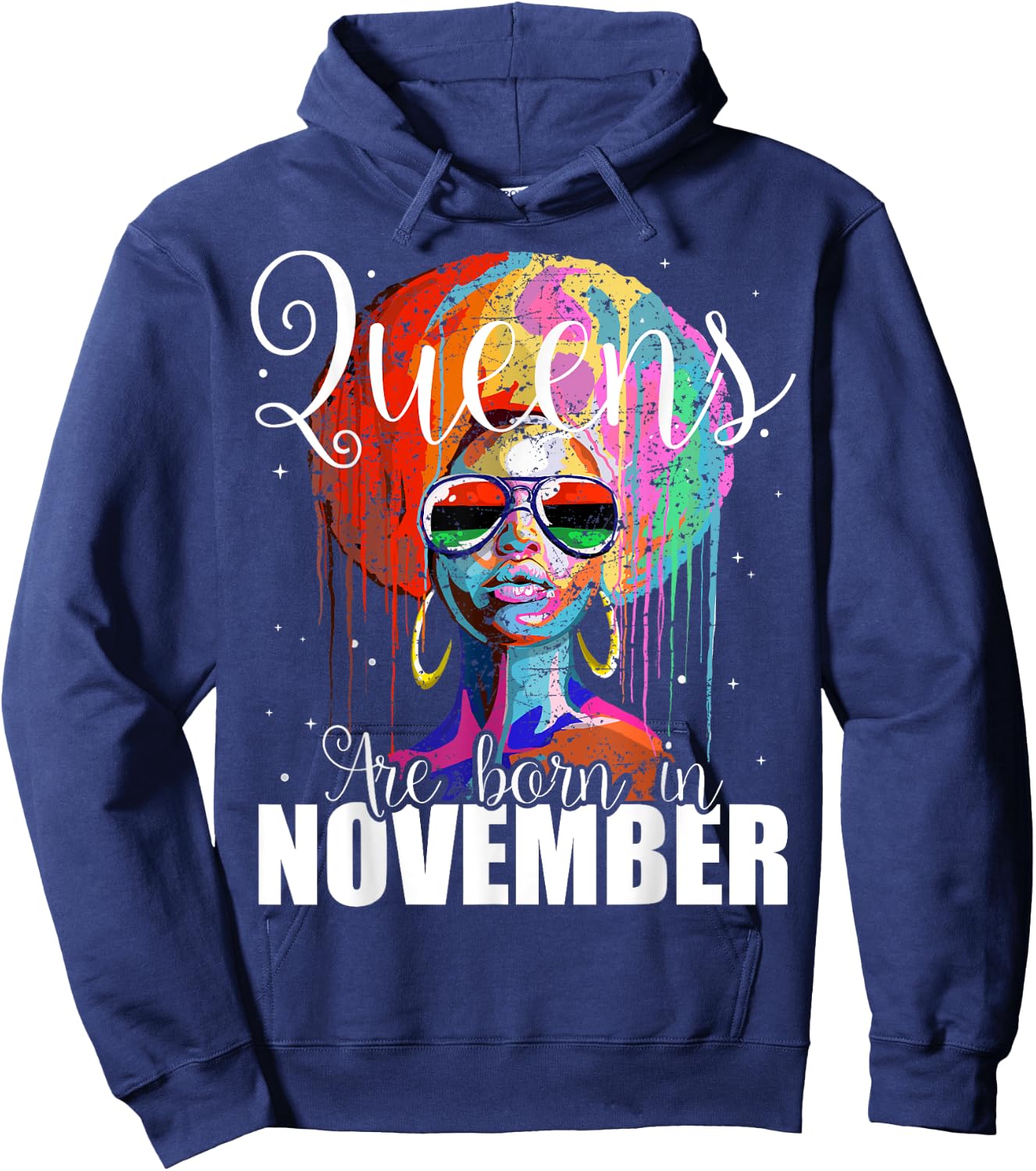 Queens are Born in November Women Birthday Gift Hoodie - Hoodie | Navy