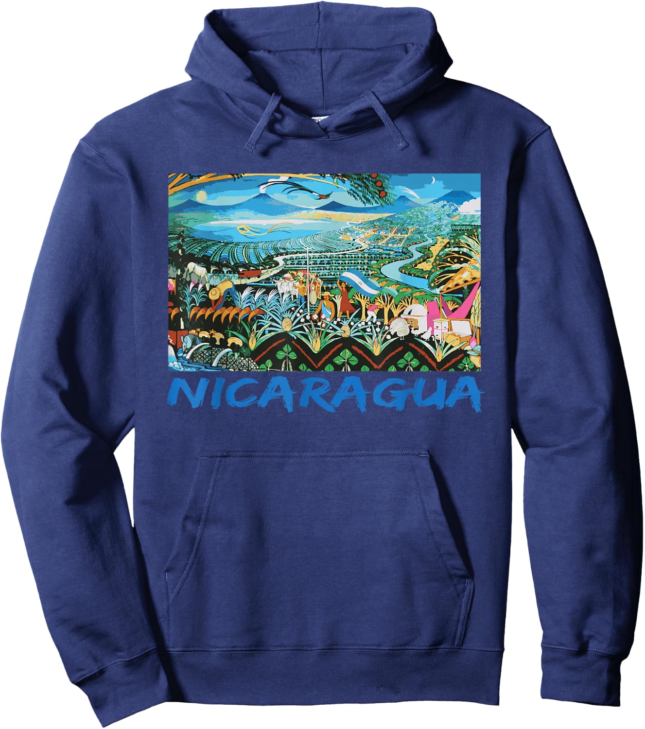 Nicaragua Artesania Central America Flag Art Hoodie - Hoodie | Navy
