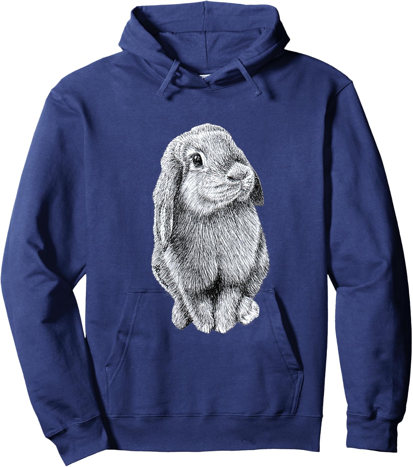 Cute Lop Eared Bunny Rabbit Hoodie - Hoodie | Navy