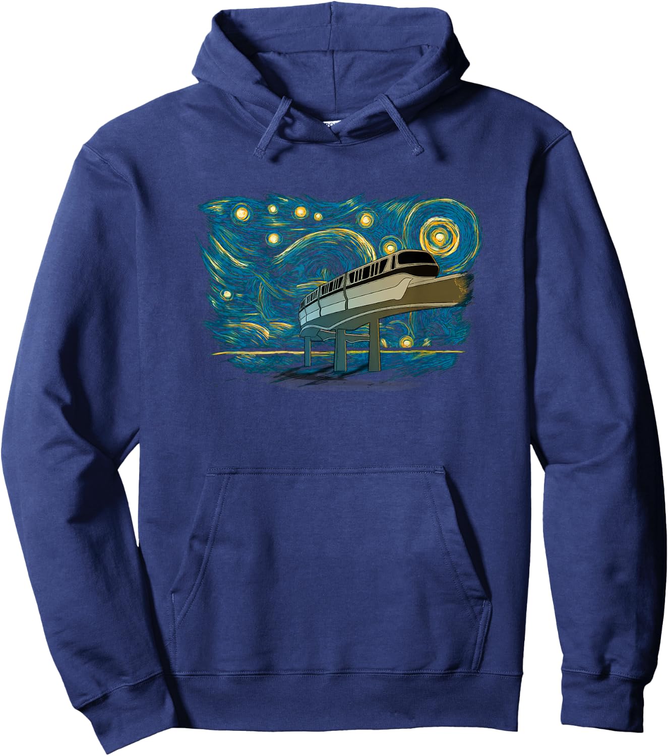 Retro Vintage Style Monorail Hoodie - Hoodie | Navy