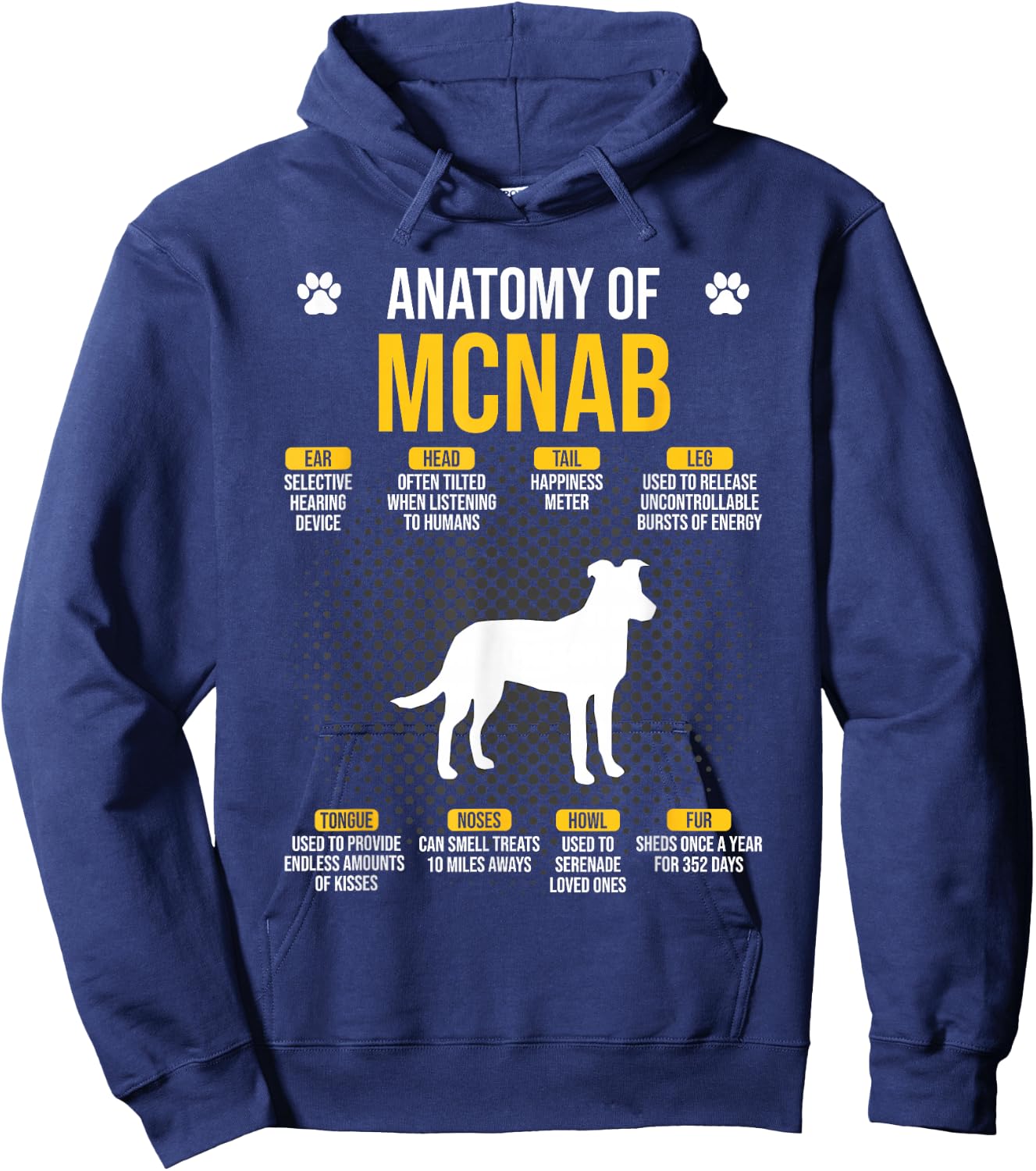 Anatomy Of Mcnab Dog Lover Hoodie - Hoodie | Navy