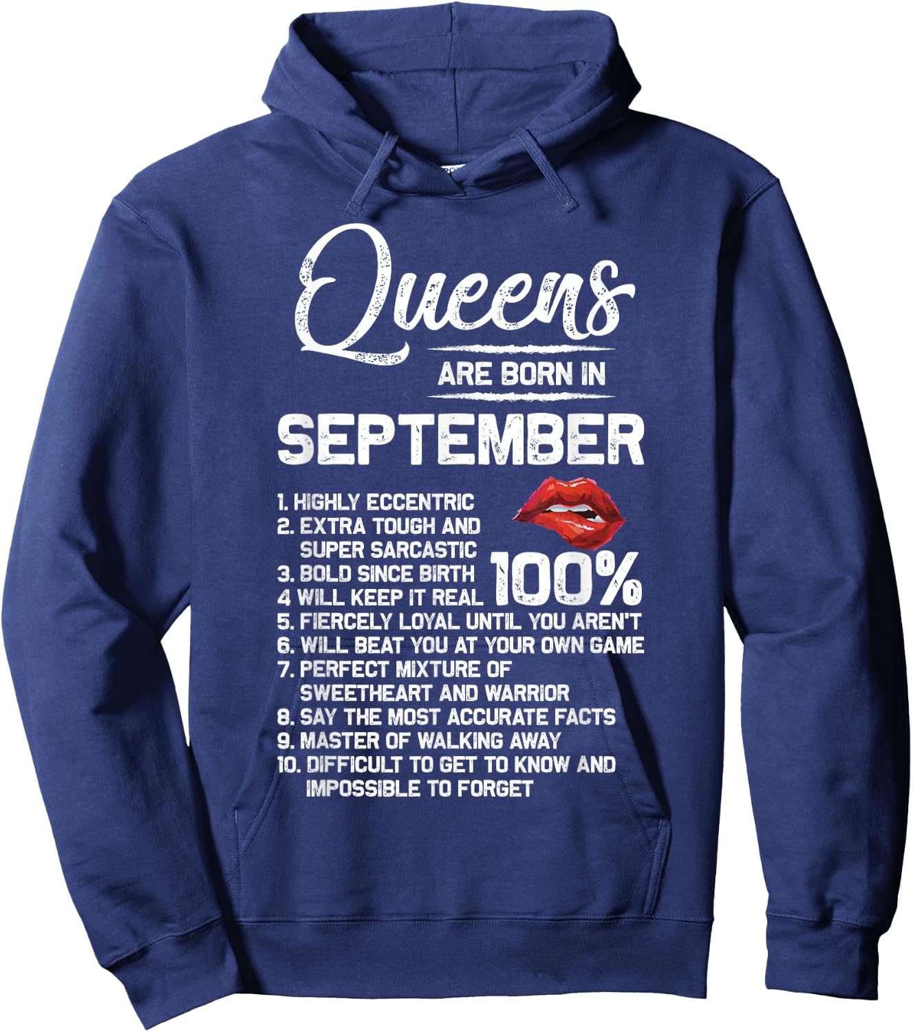 Queens Are Born in September Birthday Gifts Hoodie - Hoodie | Navy