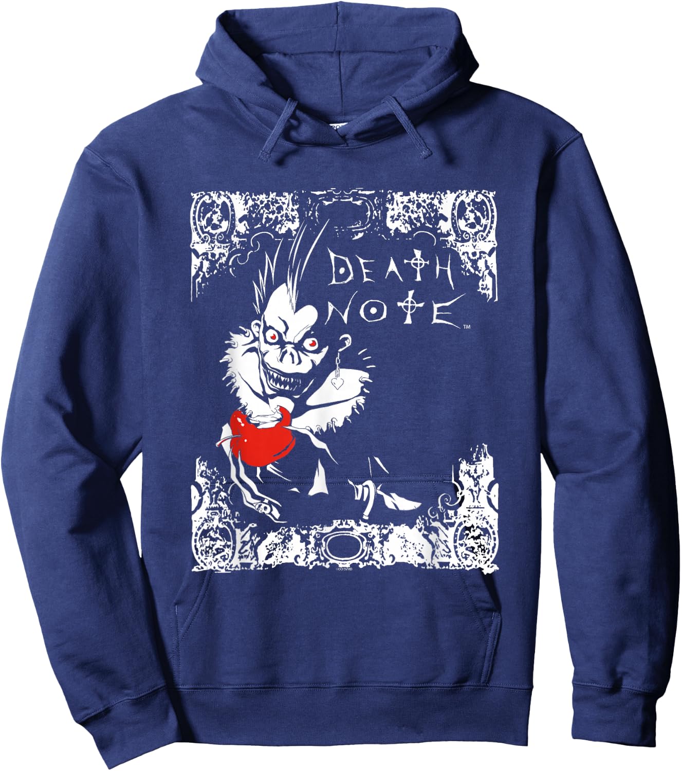 Death Note Ryuk Apple and Logo Filigree Anime Hoodie - Hoodie | Navy