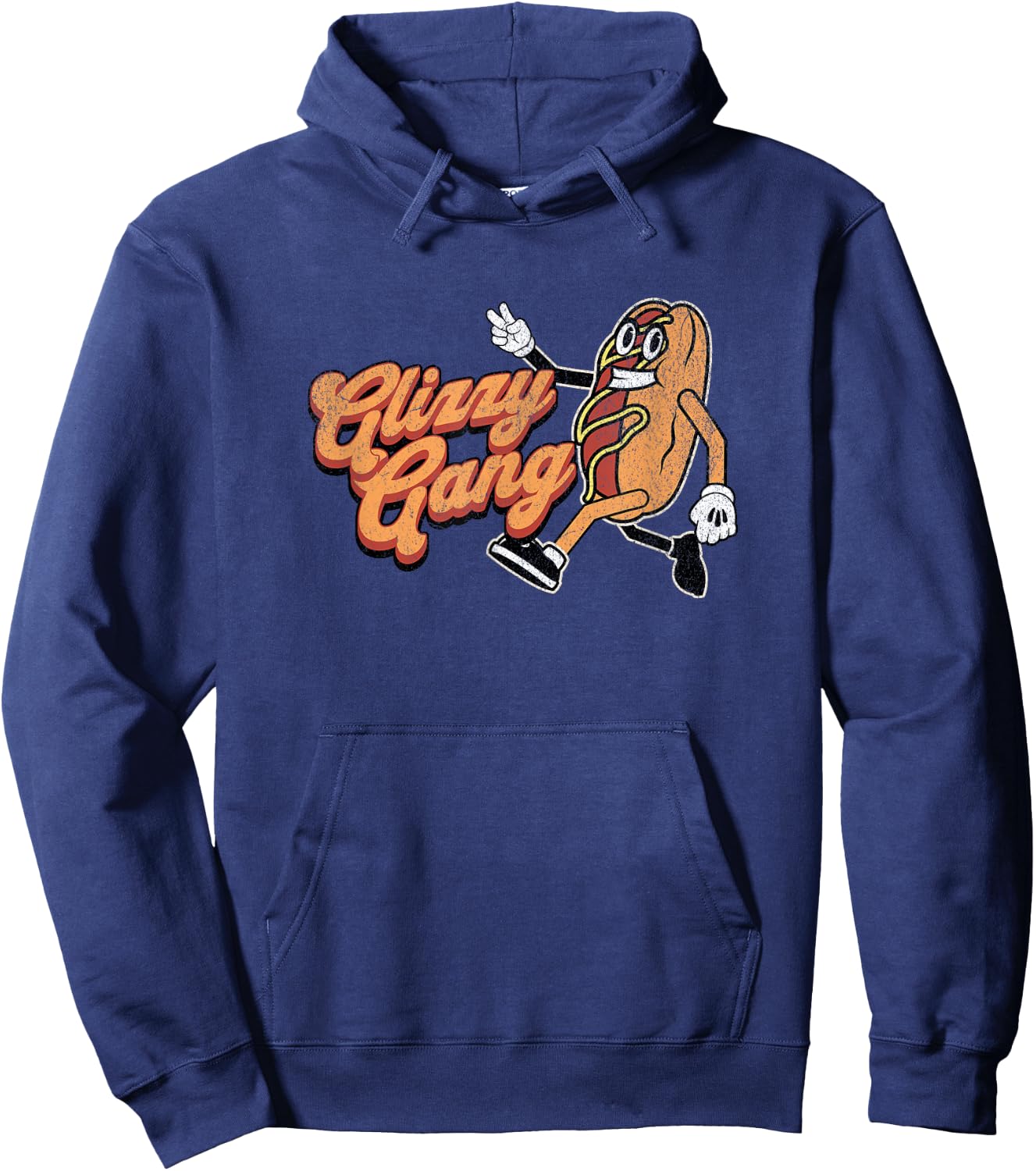 Glizzy Gang Hotdog Vintage Retro Funny Gift Hoodie - Hoodie | Navy